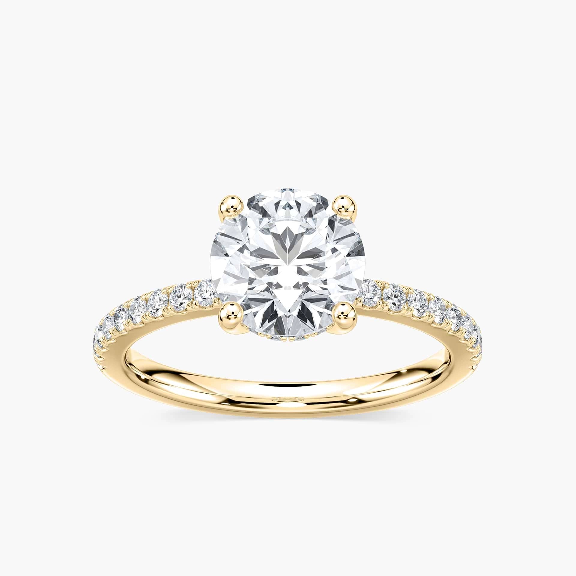 Lovea Margot Hidden Halo Verlobungsring Rundschliff – Gelbgold