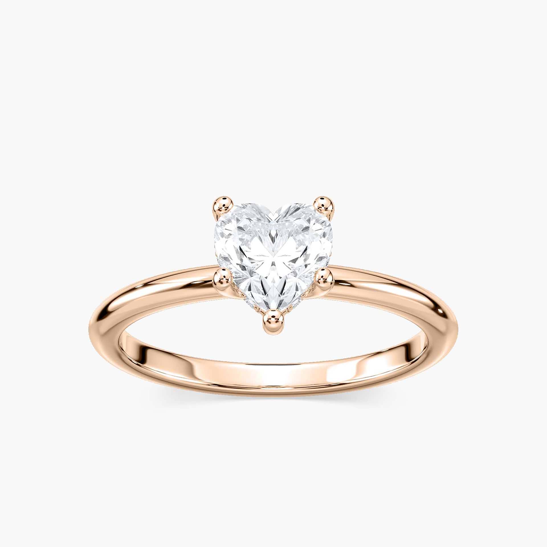 Lovea Millie Hidden Halo Verlobungsring Herzschliff – Roségold