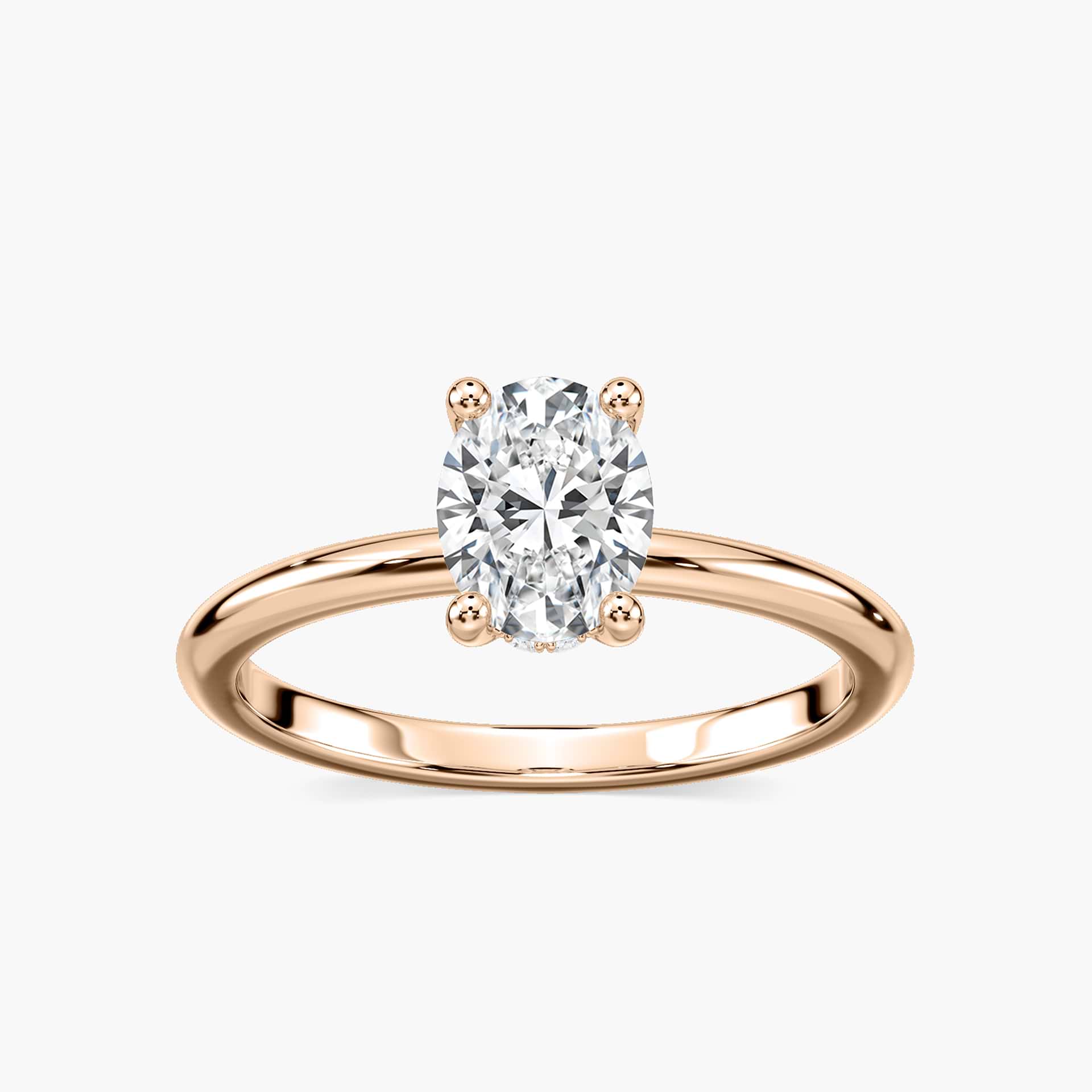Lovea Millie Hidden Halo Verlobungsring Ovalschliff – Roségold
