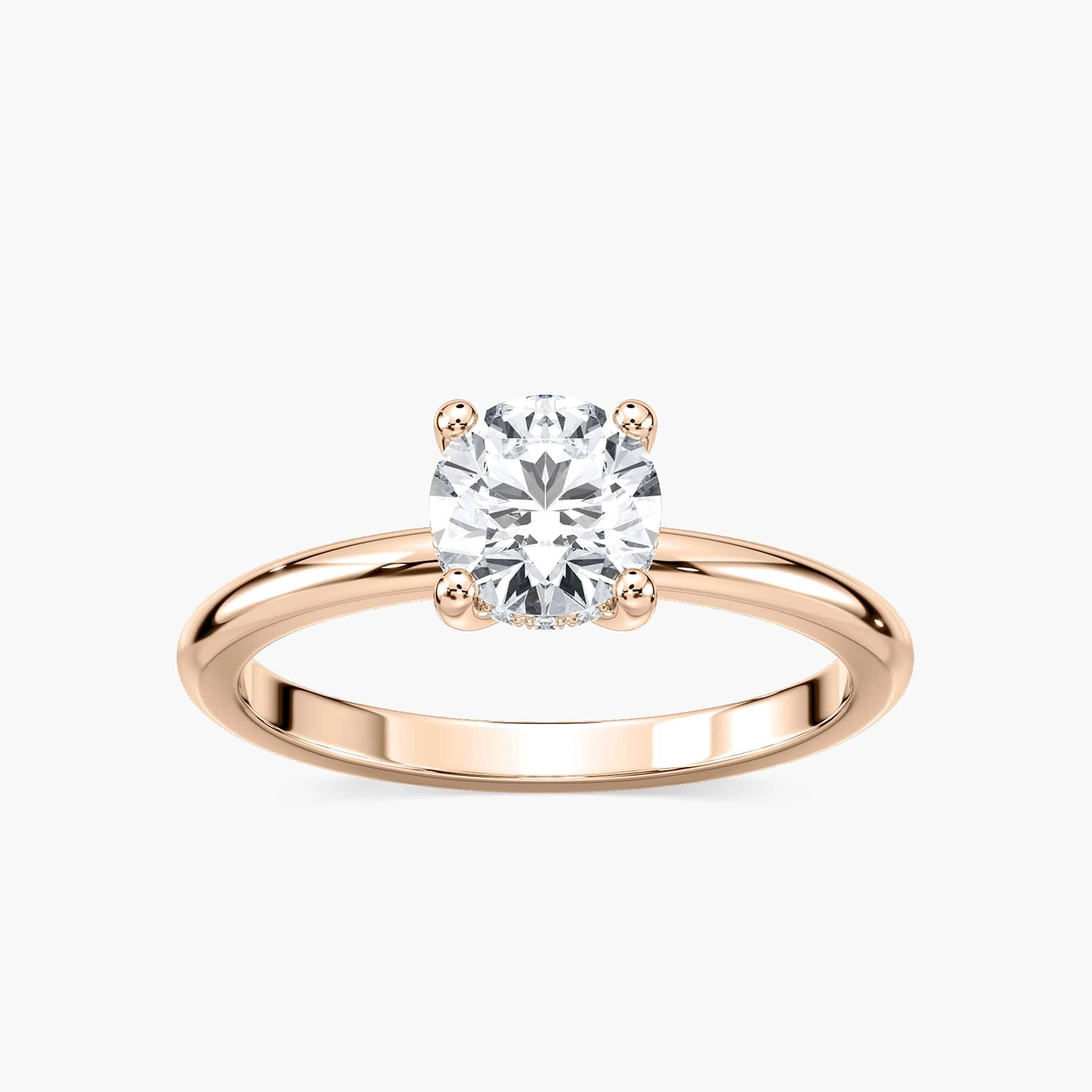 Lovea Millie Hidden Halo Verlobungsring Rundschliff – Roségold