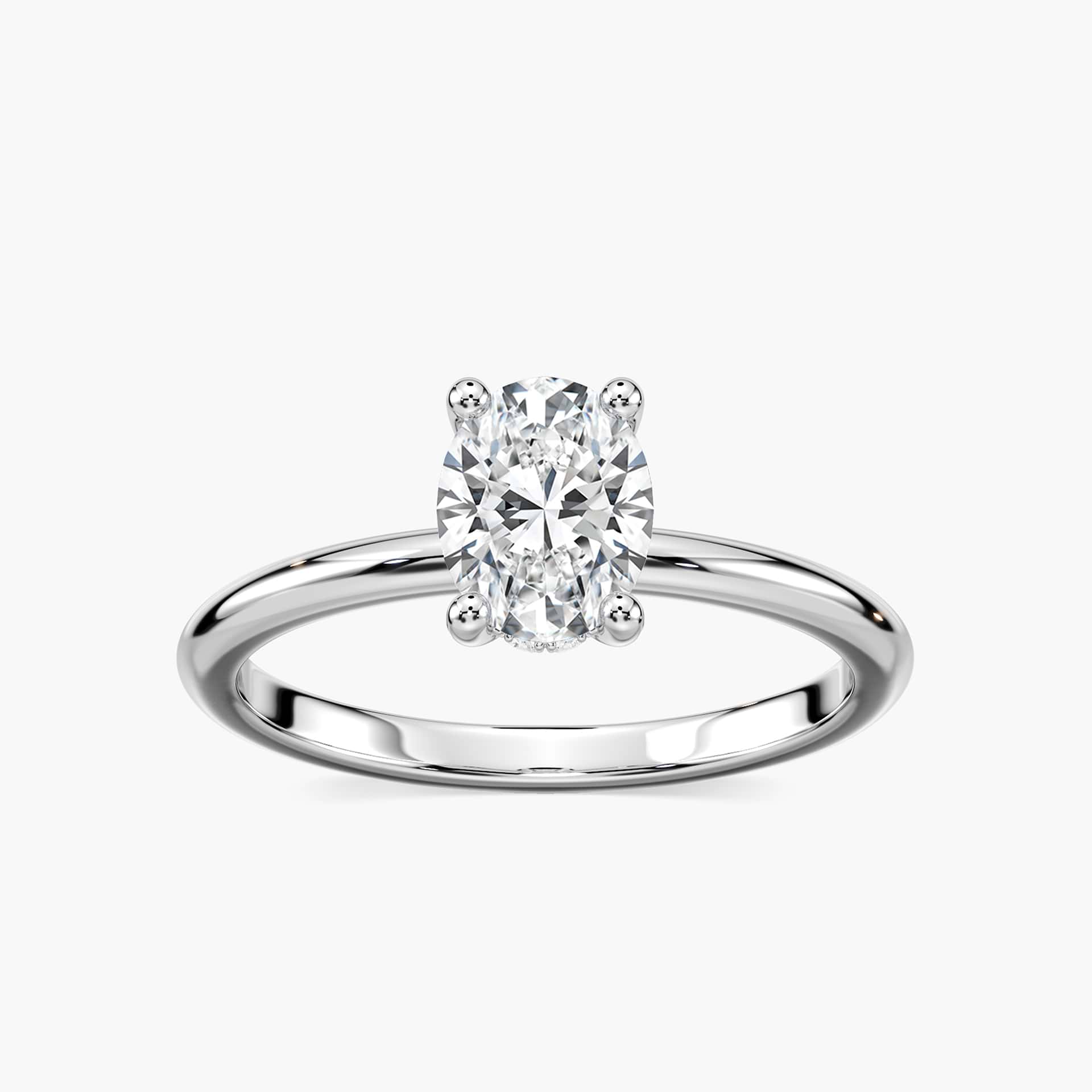 Lovea Millie Hidden Halo Verlobungsring Ovalschliff – Weißgold