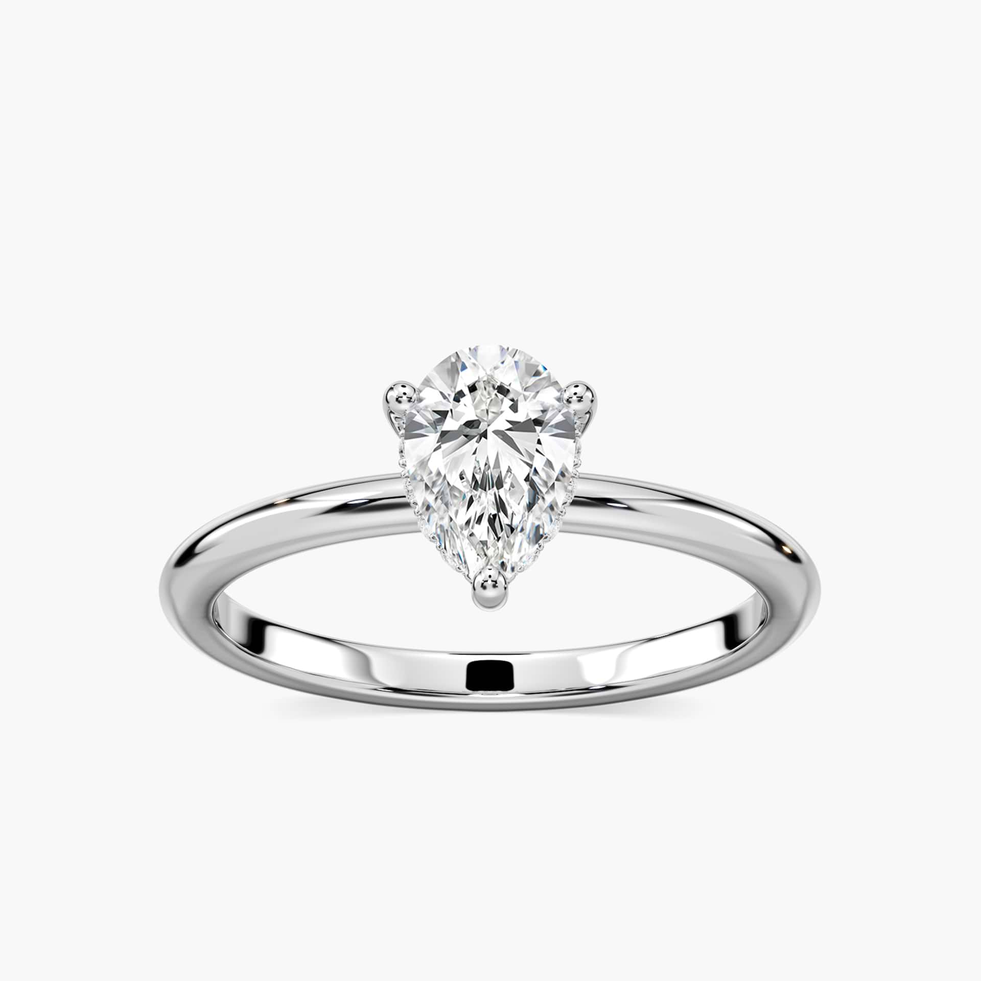 Lovea Millie Hidden Halo Verlobungsring Tropfenschliff – Weißgold