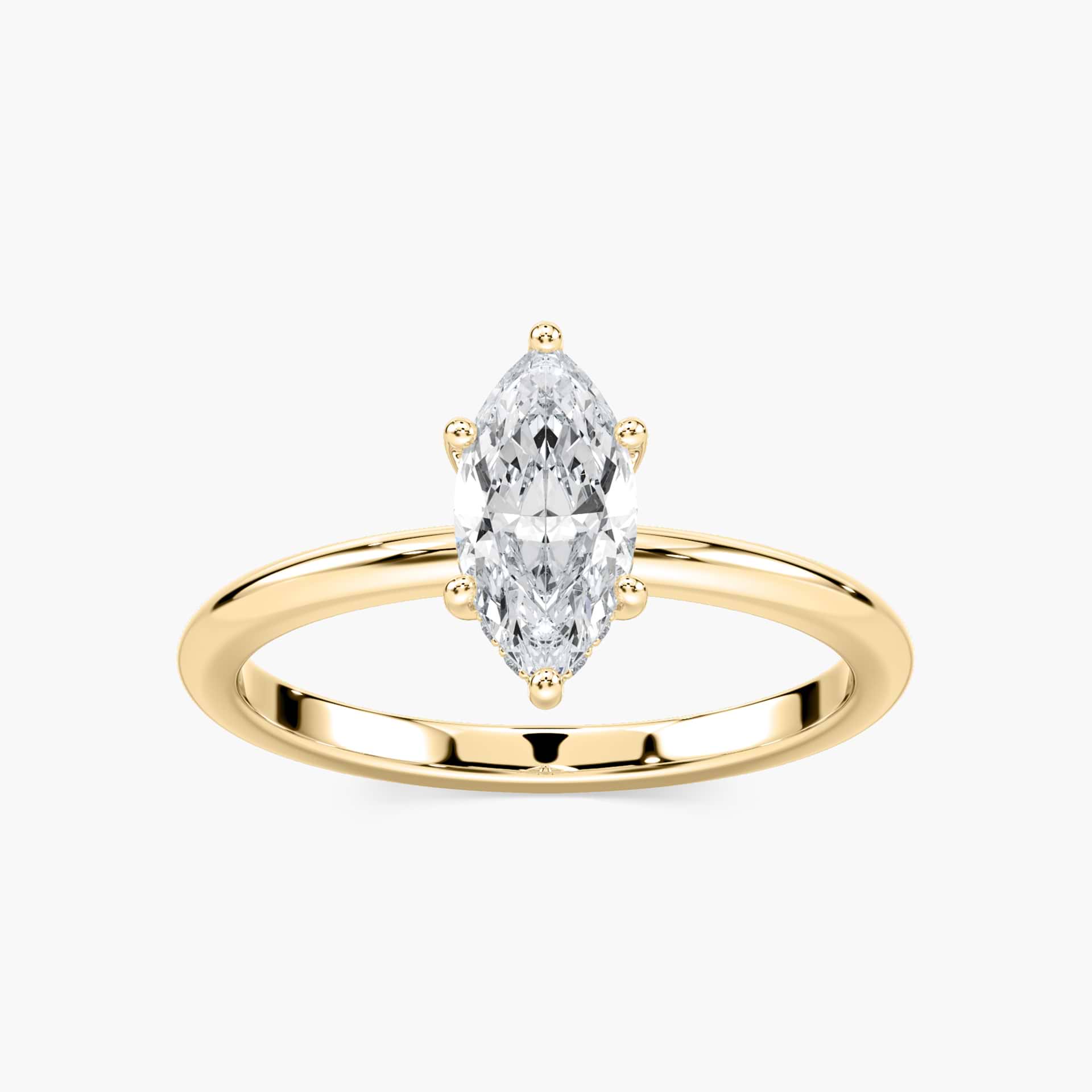 Lovea Millie Hidden Halo Verlobungsring Marquiseschliff – Gelbgold