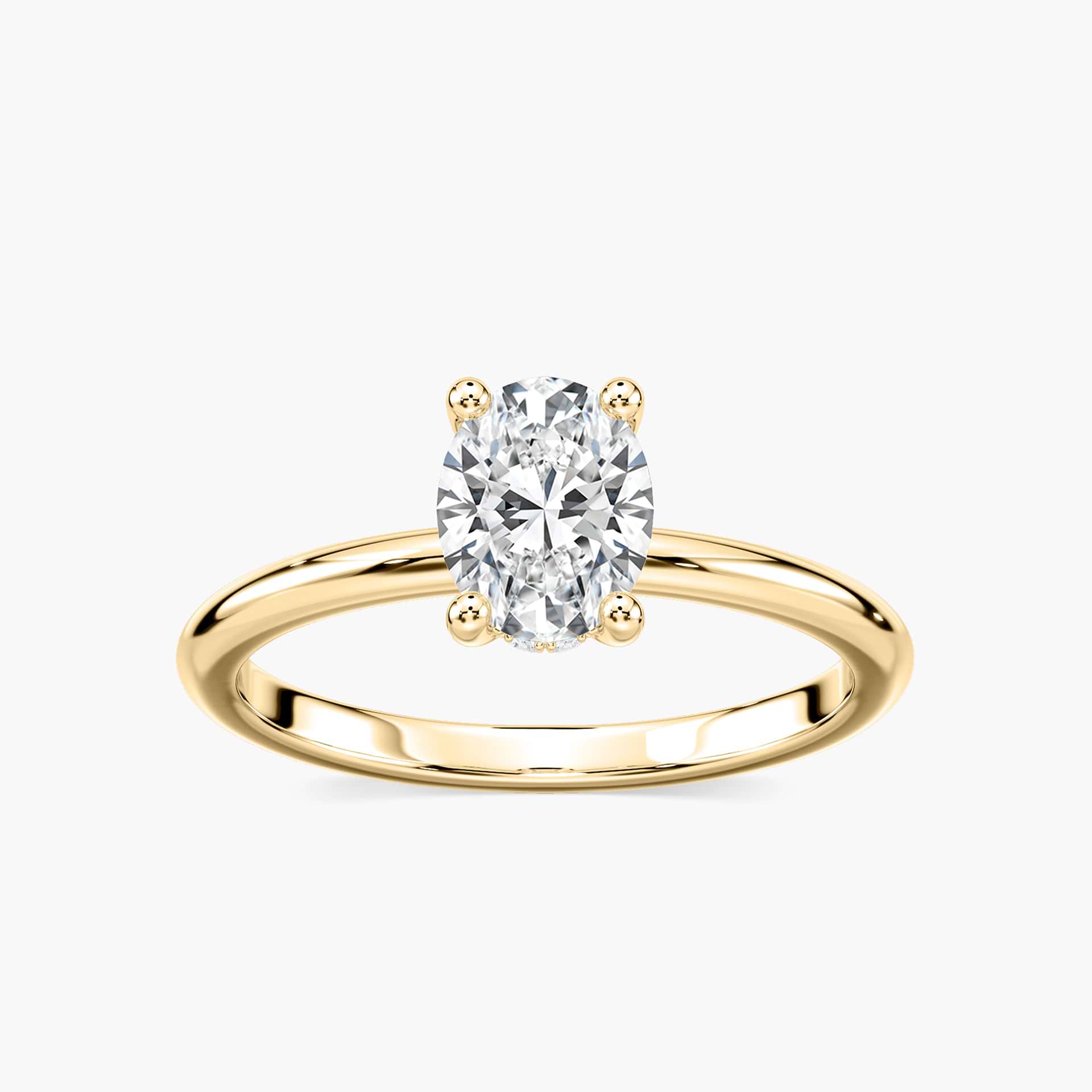 Lovea Millie Hidden Halo Verlobungsring Ovalschliff – Gelbgold