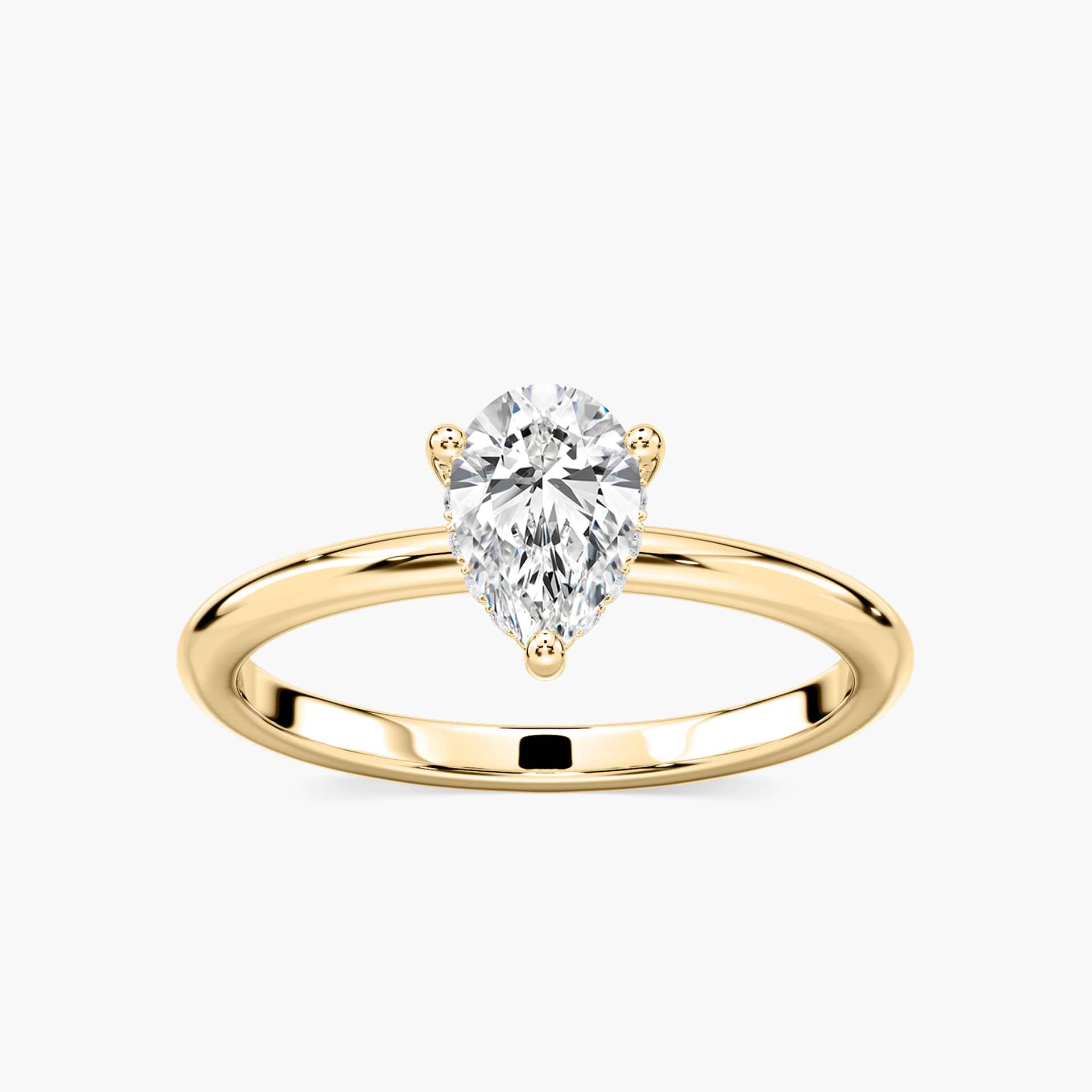 Lovea Millie Hidden Halo Verlobungsring Tropfenschliff – Gelbgold