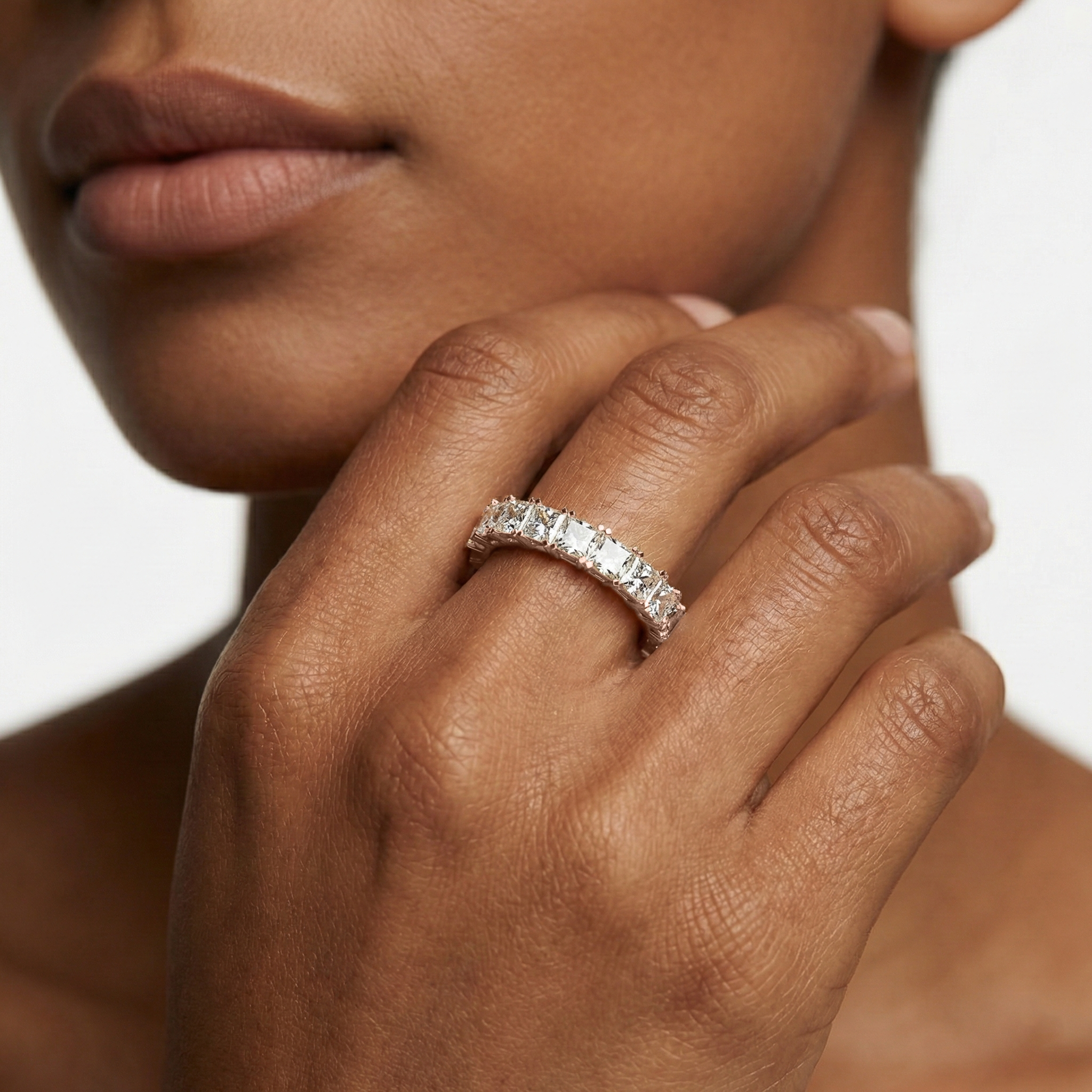 Lovea Morgan Eternity Ring Prinzessschliff – Roségold