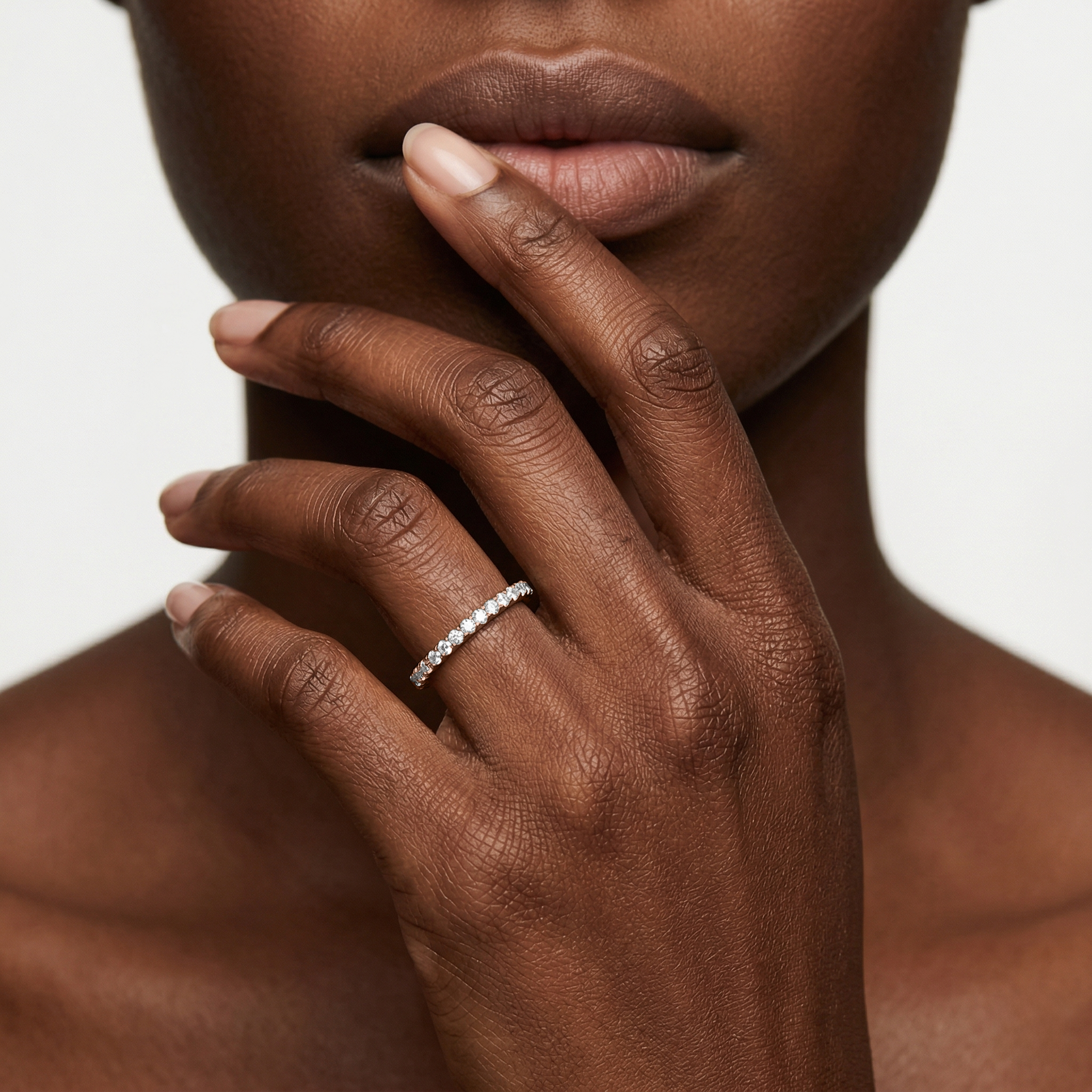 Lovea Khloe Trauring – Doppelreihe Pavé – Roségold