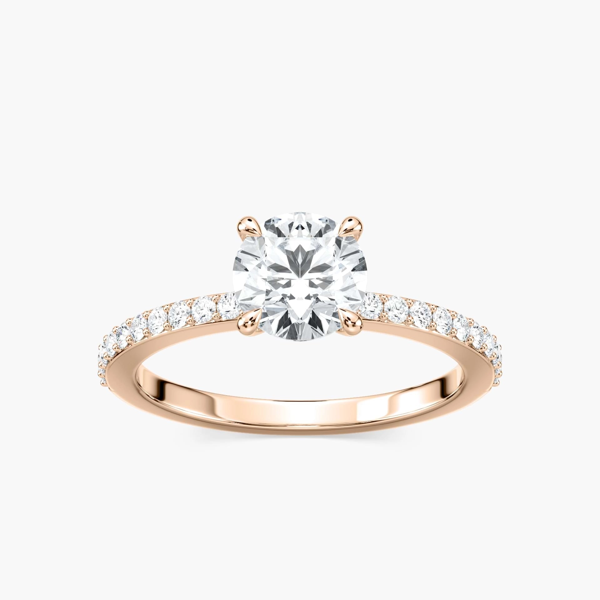 Lovea Olivia Seitenstein Verlobungsring Rundschliff – Roségold