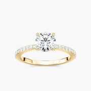 Lovea Olivia Seitenstein Verlobungsring Rundschliff – Gelbgold