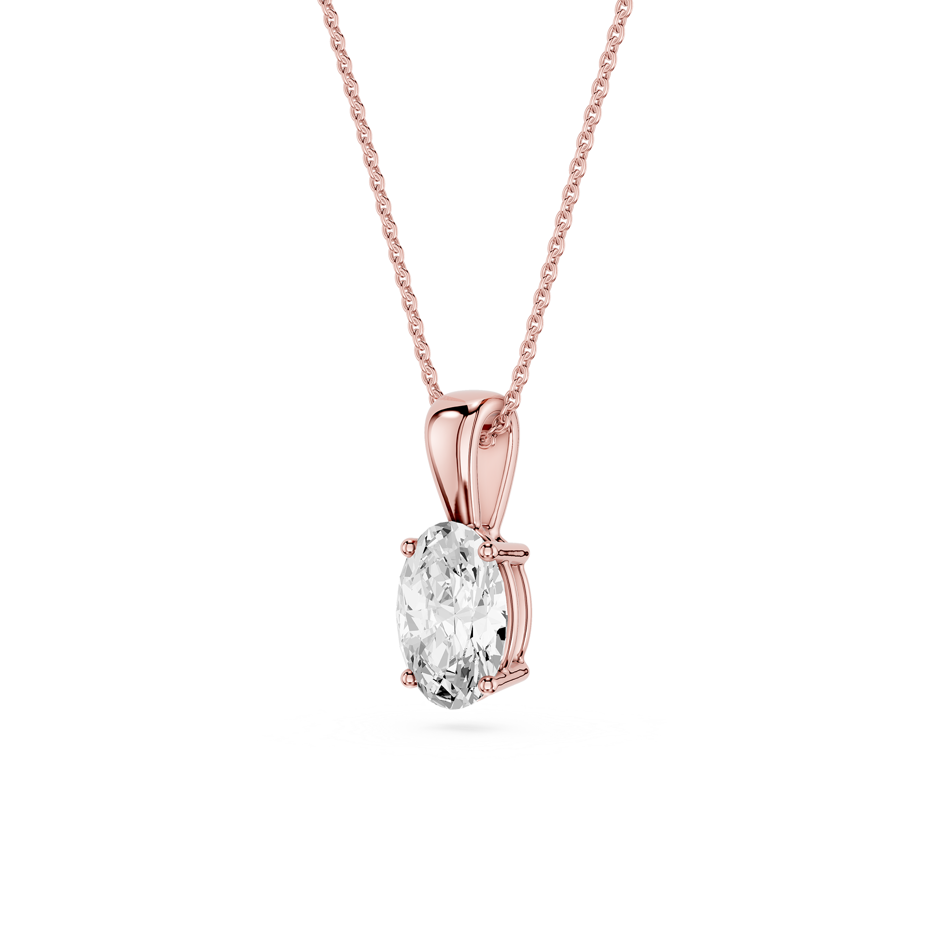 Lovea Solitär Anhänger – Ovalschliff – Roségold