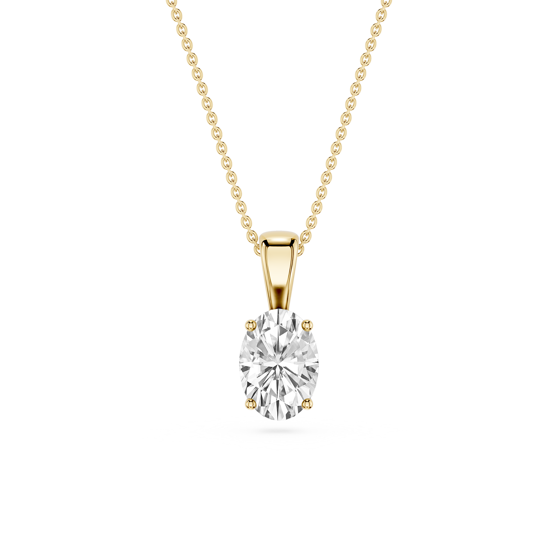 Lovea Solitär Anhänger – Ovalschliff – Gelbgold