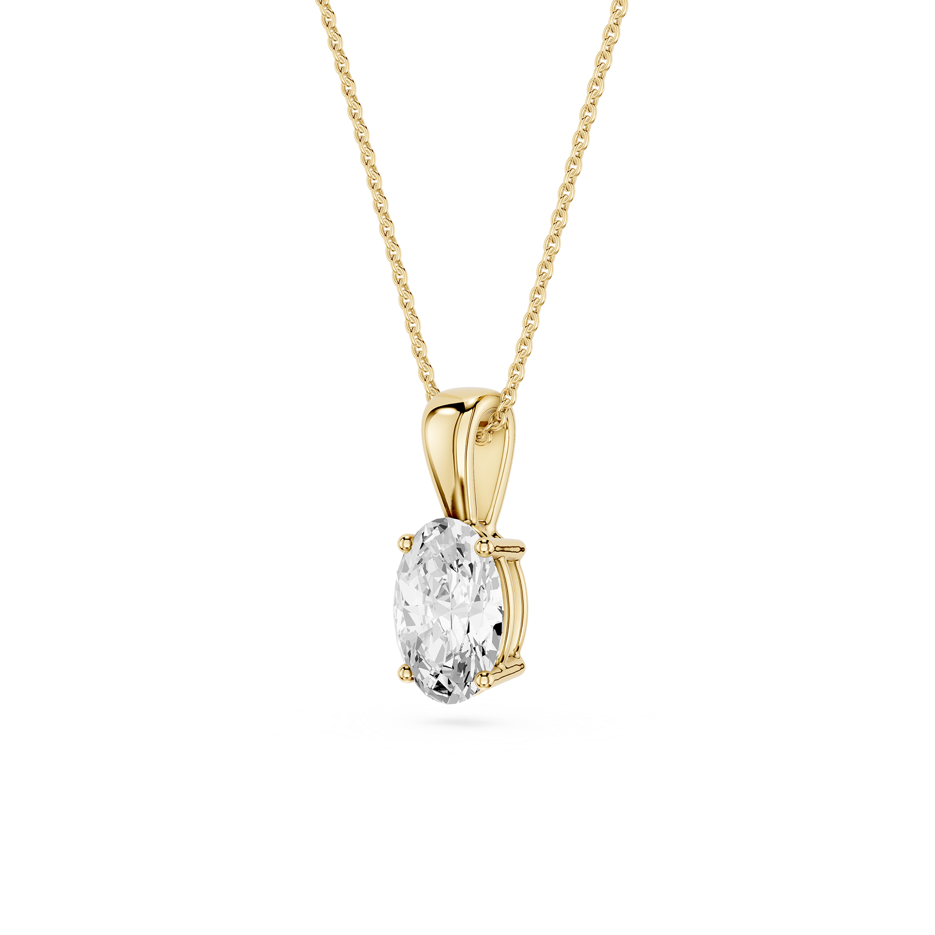 Lovea Solitär Anhänger – Ovalschliff – Gelbgold