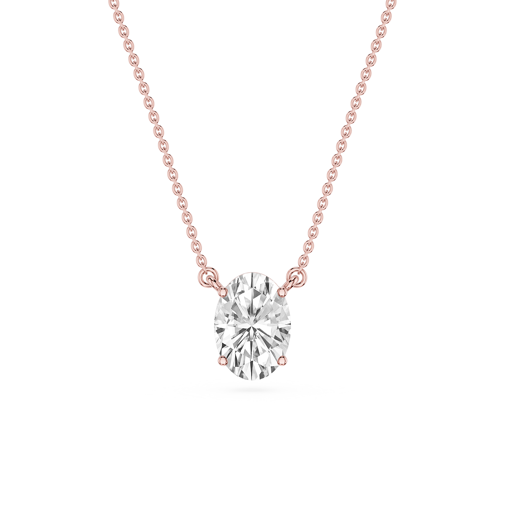 Lovea Classic Anhänger – Ovalschliff – Roségold