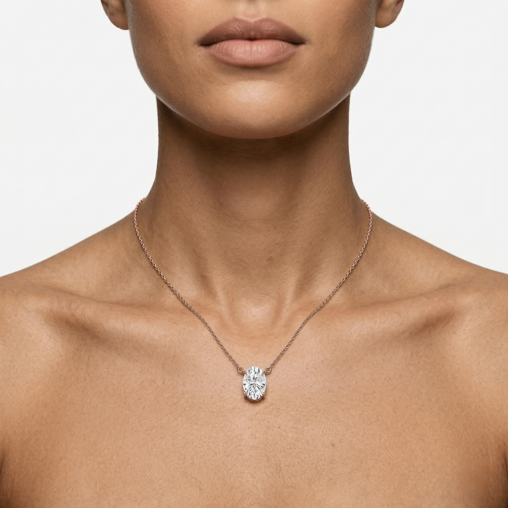 Lovea Classic Anhänger – Ovalschliff – Roségold