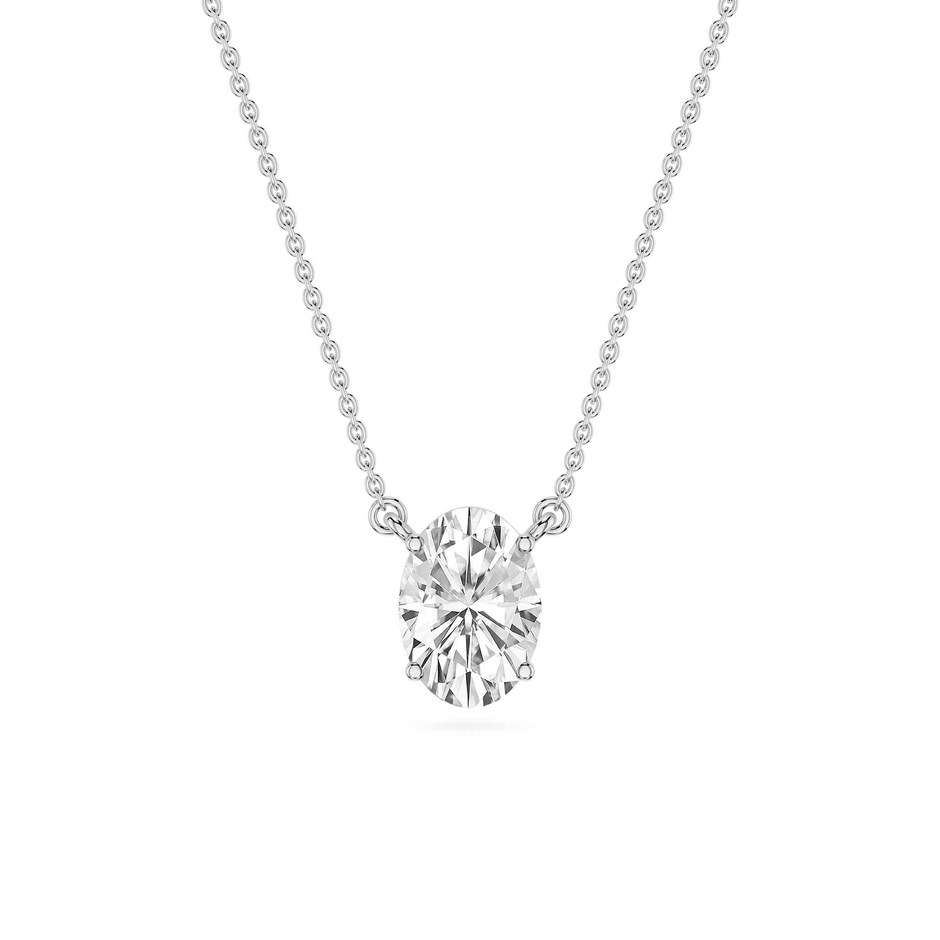 Lovea Classic Anhänger – Ovalschliff – Weißgold