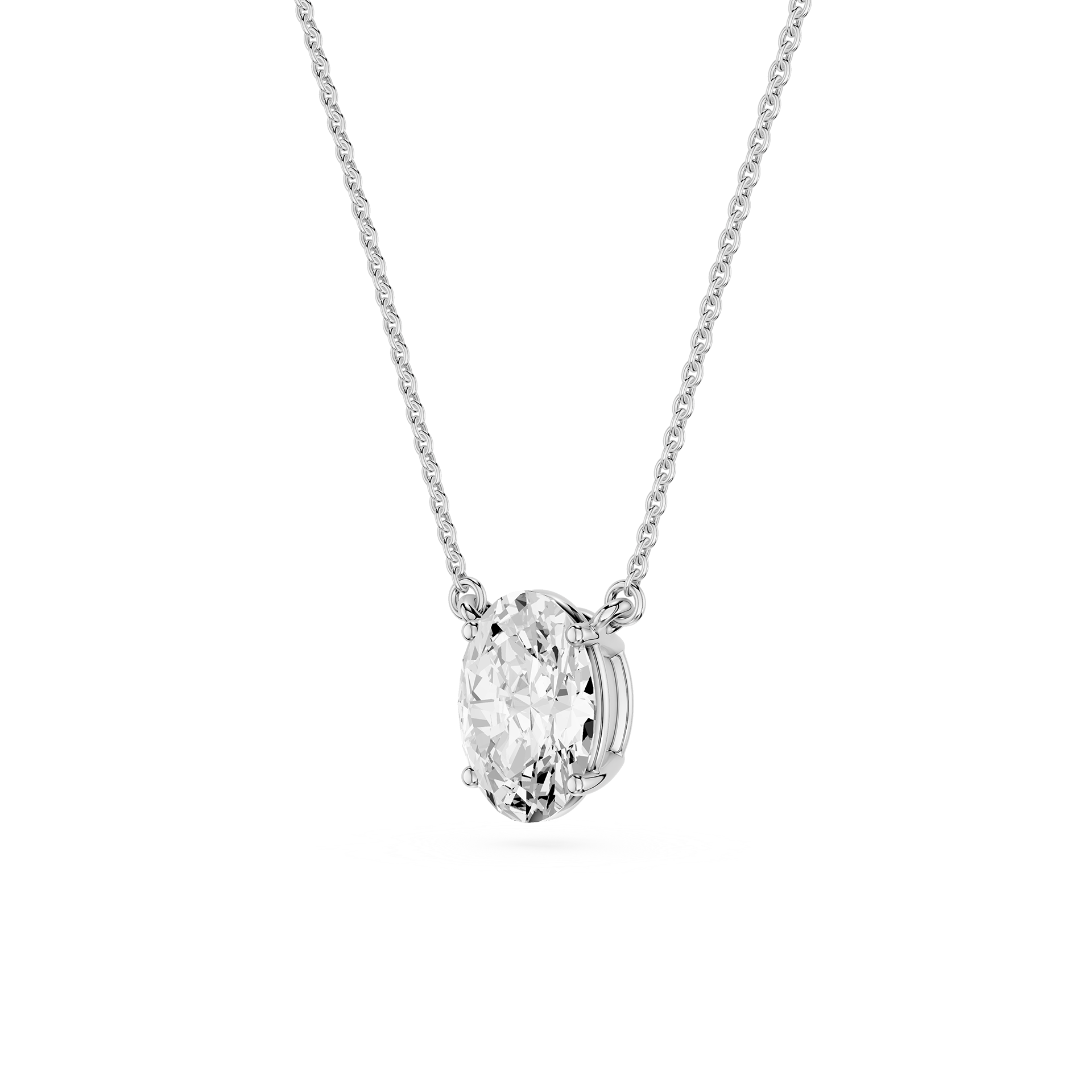 Lovea Classic Anhänger – Ovalschliff – Weißgold