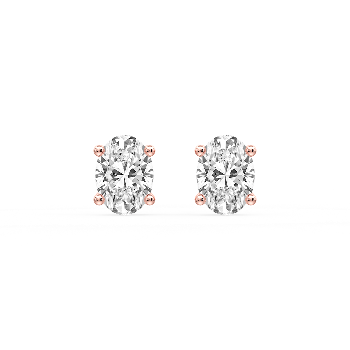 Lovea Classic Ohrstecker Sicherheitsverschluss – Ovalschliff – Roségold