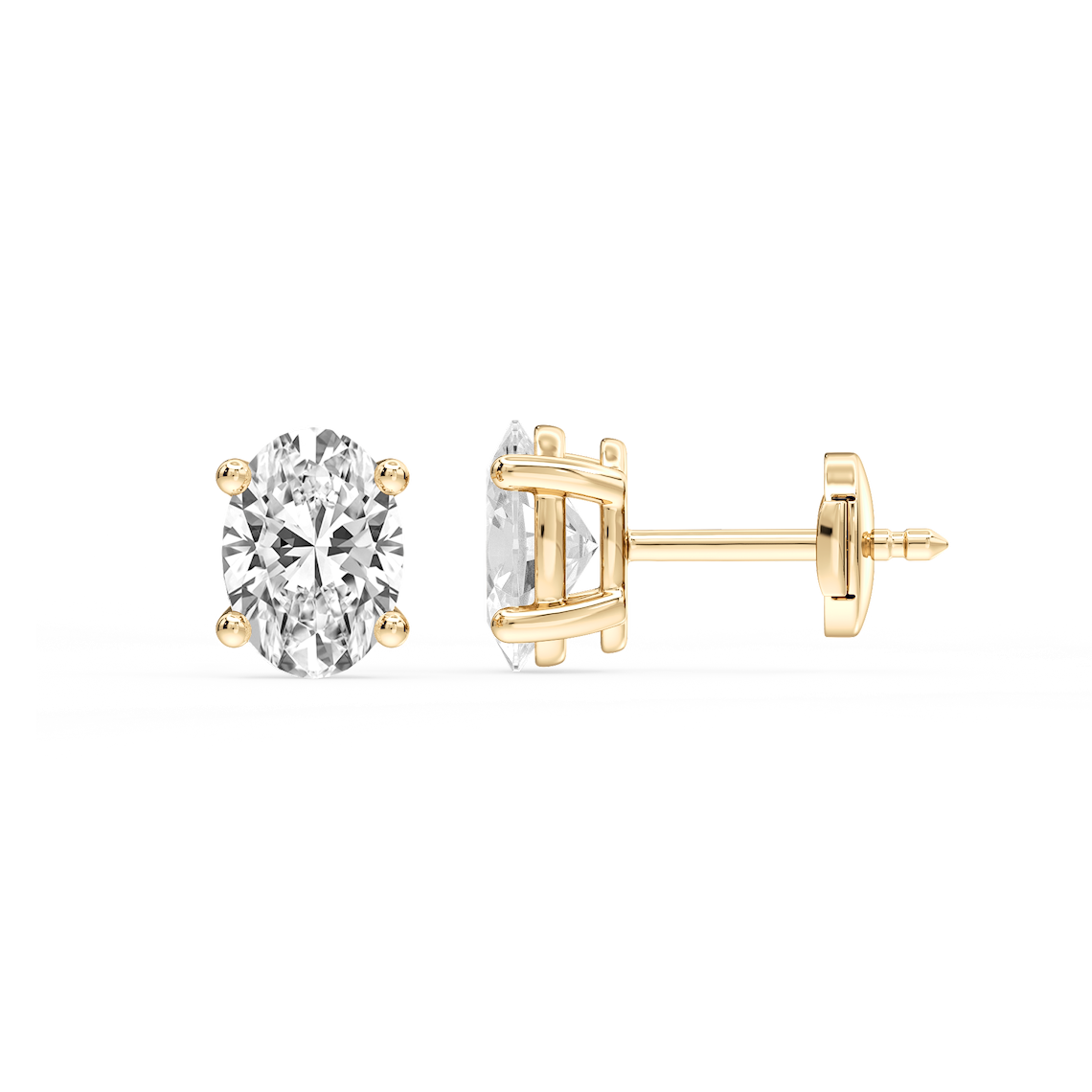 Lovea Classic Ohrstecker Sicherheitsverschluss – Ovalschliff – Gelbgold