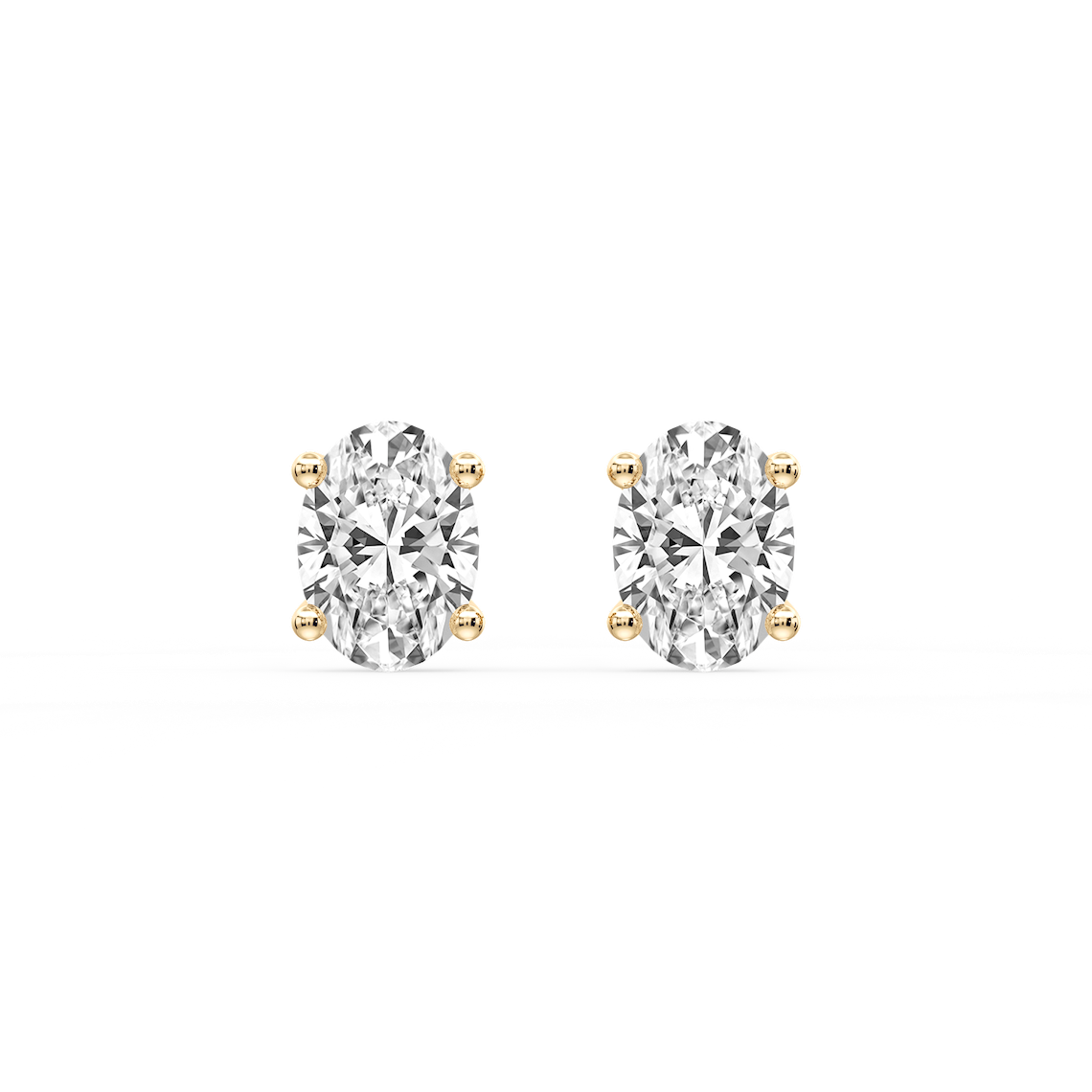 Lovea Classic Ohrstecker Sicherheitsverschluss – Ovalschliff – Gelbgold