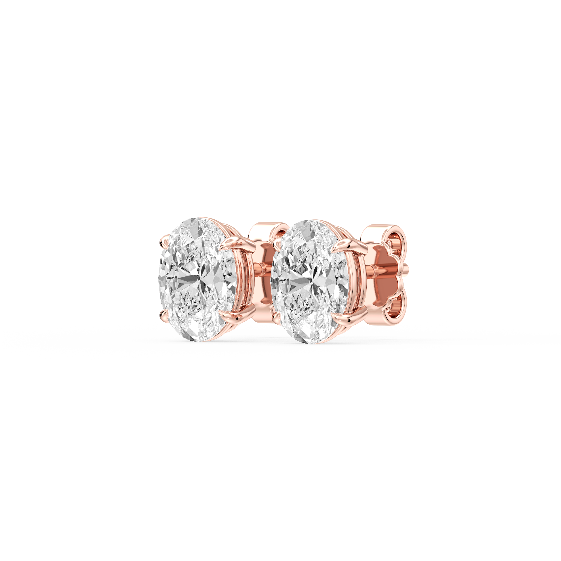 Lovea Claw Ohrstecker Steckverschluss – Ovalschliff – Roségold
