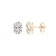 Lovea Claw Ohrstecker Steckverschluss – Ovalschliff – Gelbgold