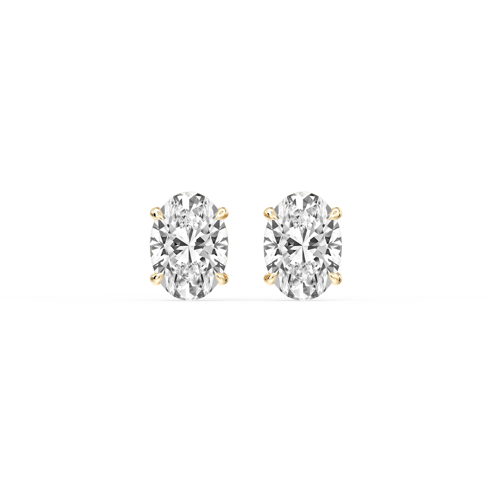 Lovea Claw Ohrstecker Steckverschluss – Ovalschliff – Gelbgold