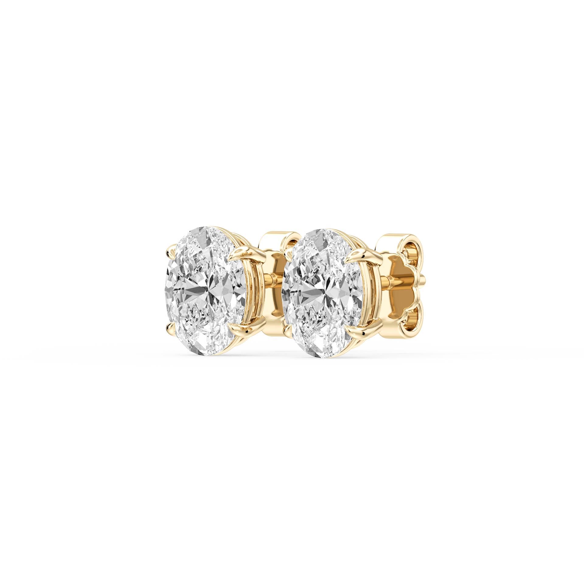 Lovea Claw Ohrstecker Steckverschluss – Ovalschliff – Gelbgold