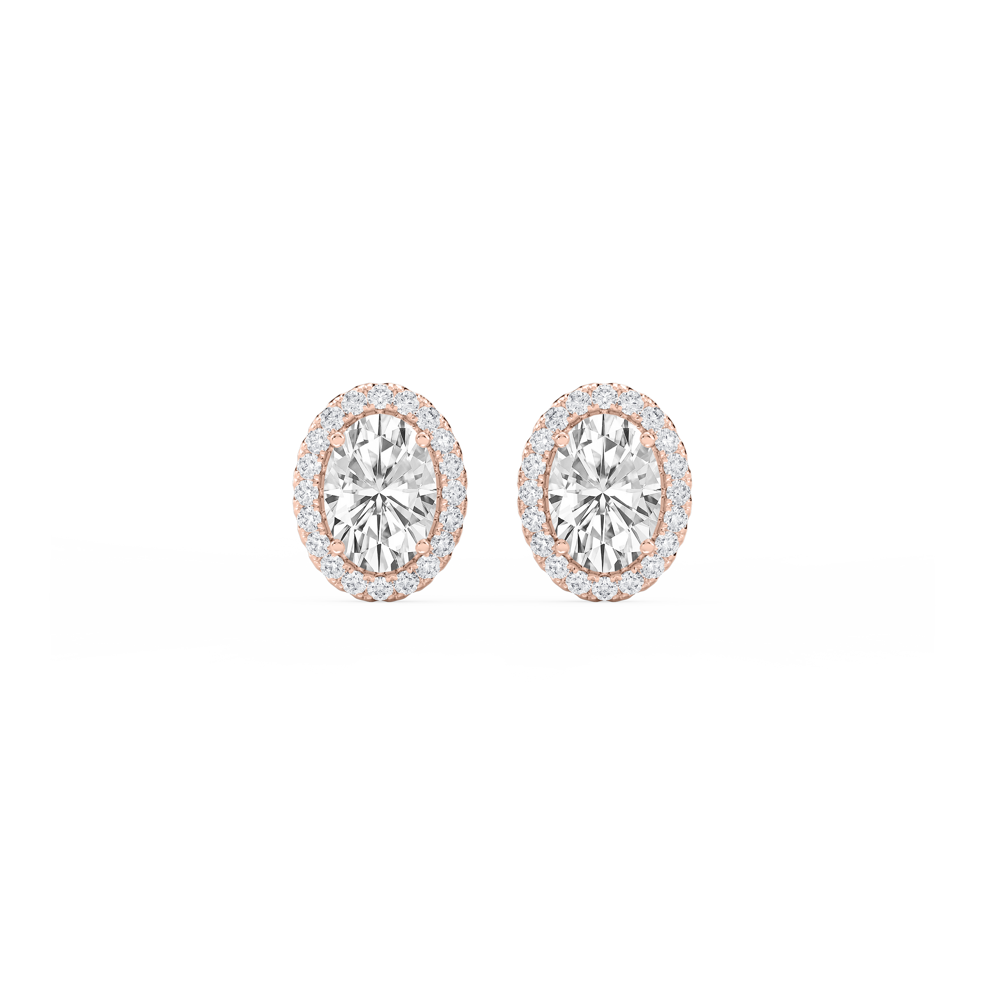 Lovea Halo Ohrstecker – Ovalschliff – Roségold