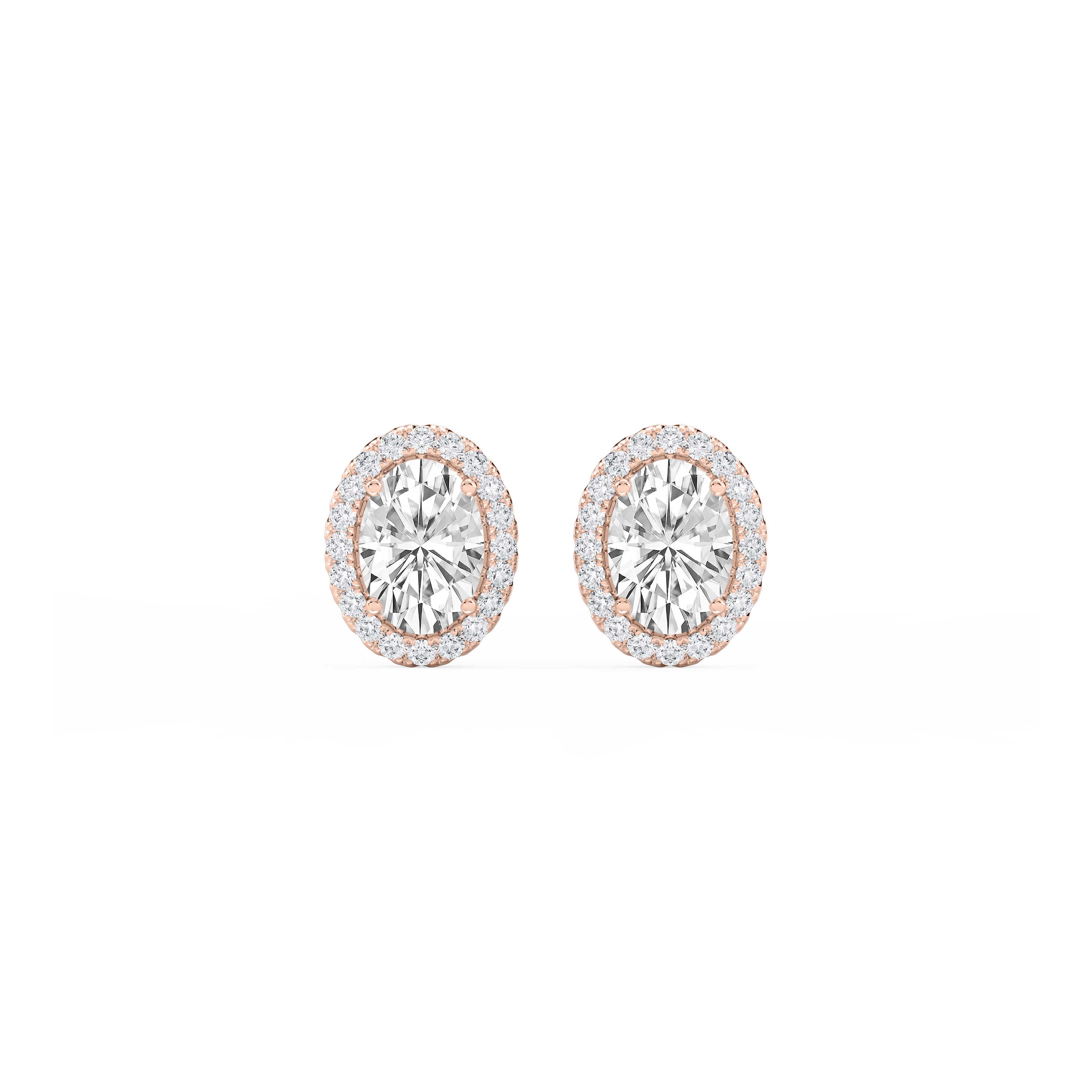 Lovea Halo Ohrstecker – Ovalschliff – Roségold
