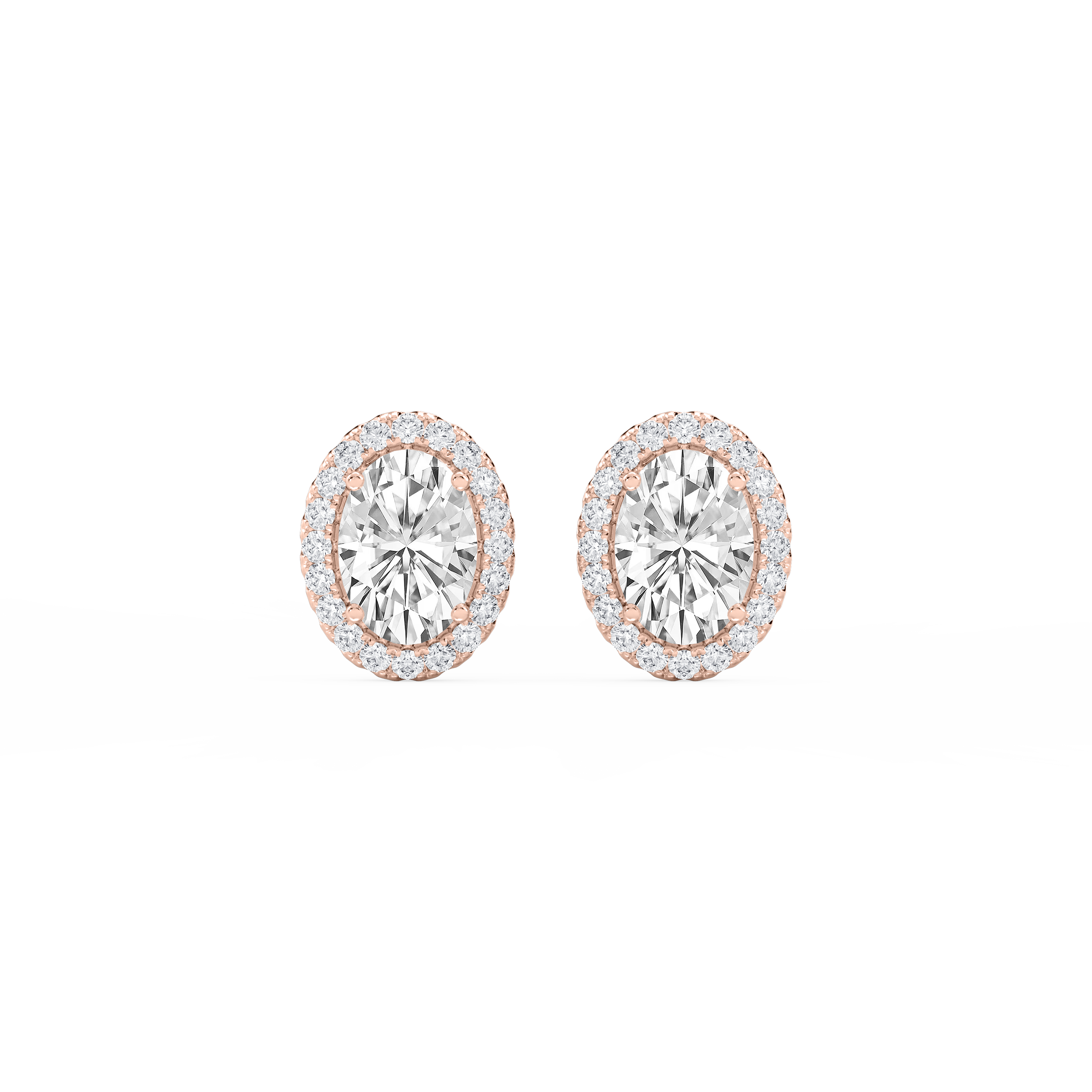 Lovea Halo Ohrstecker – Ovalschliff – Roségold