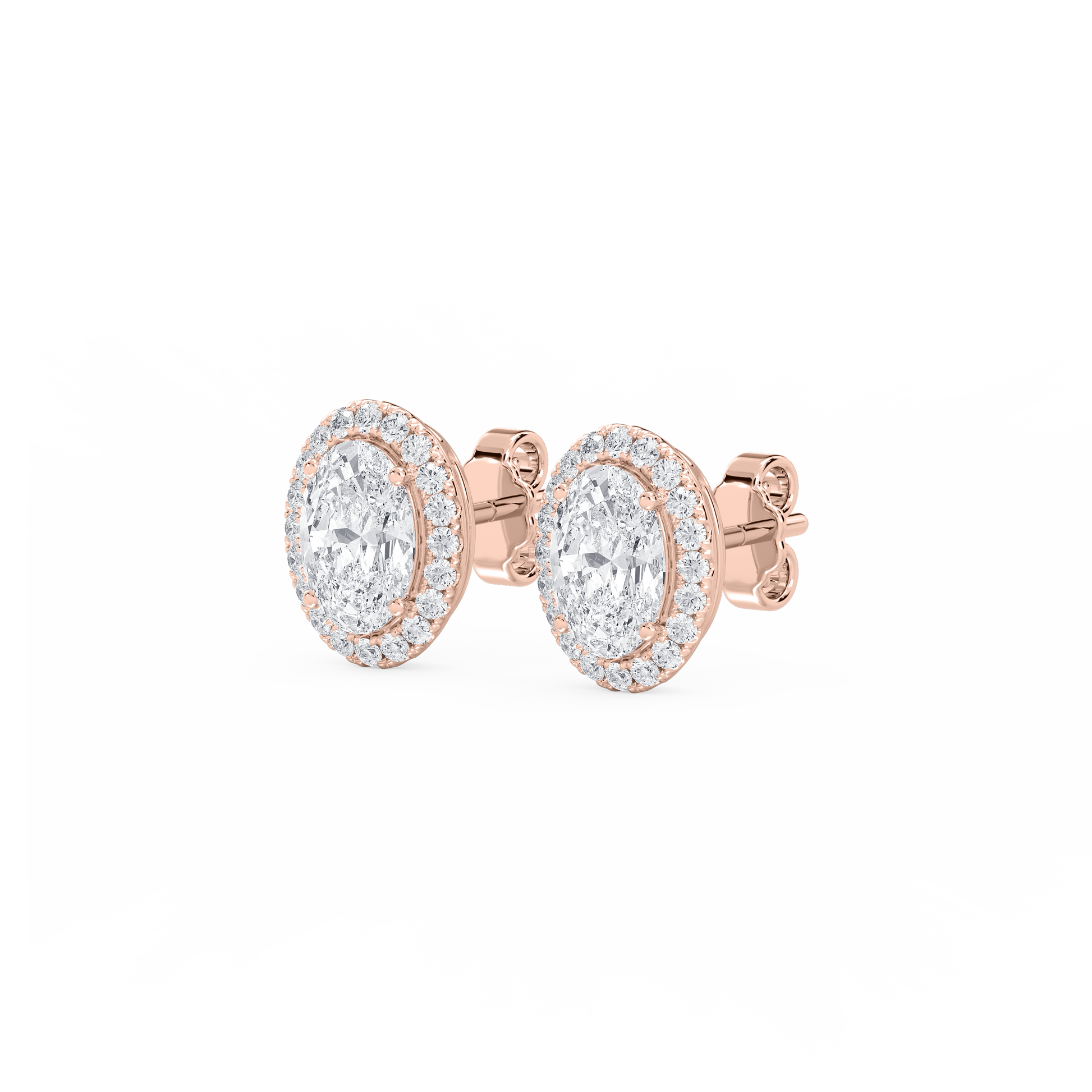 Lovea Halo Ohrstecker – Ovalschliff – Roségold