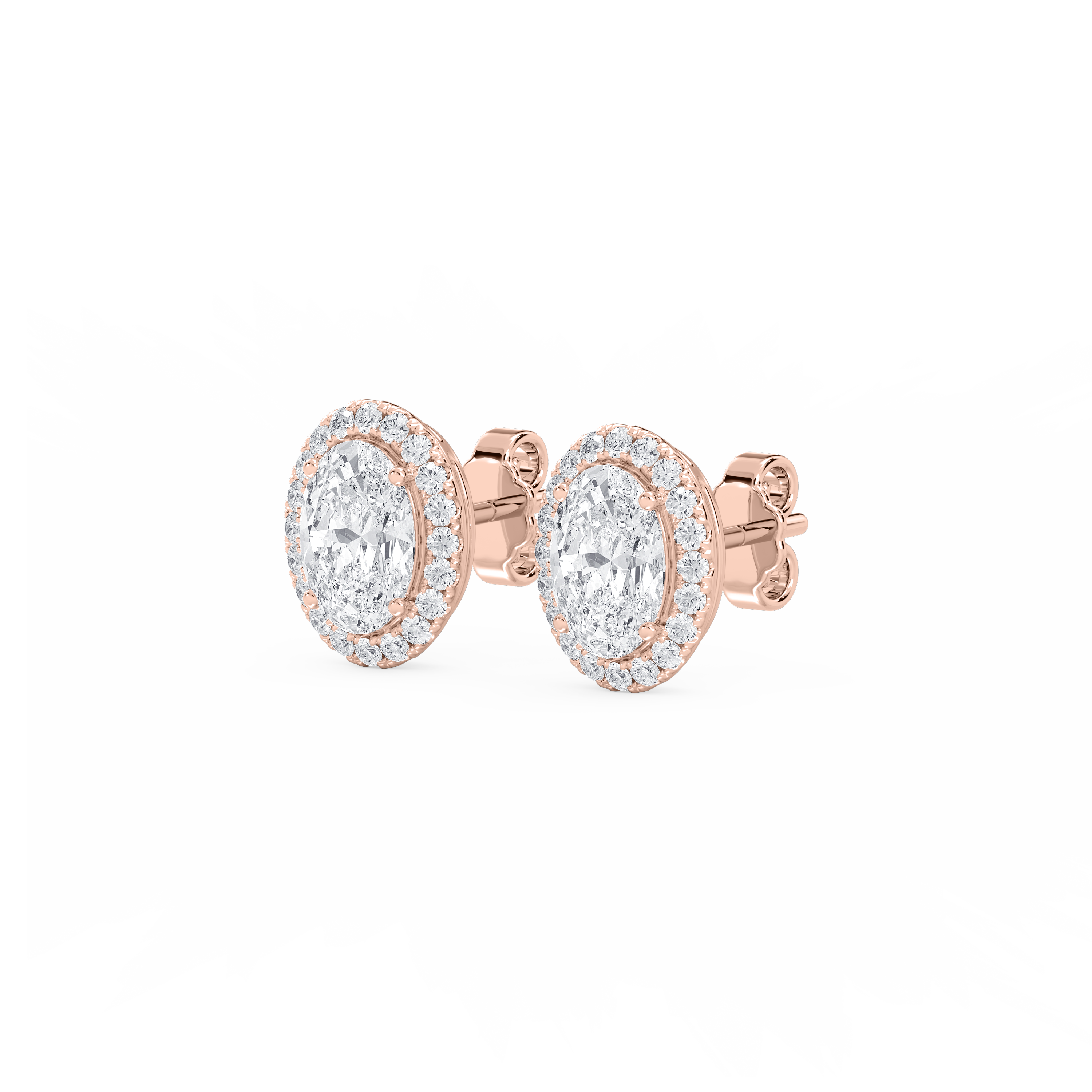 Lovea Halo Ohrstecker – Ovalschliff – Roségold
