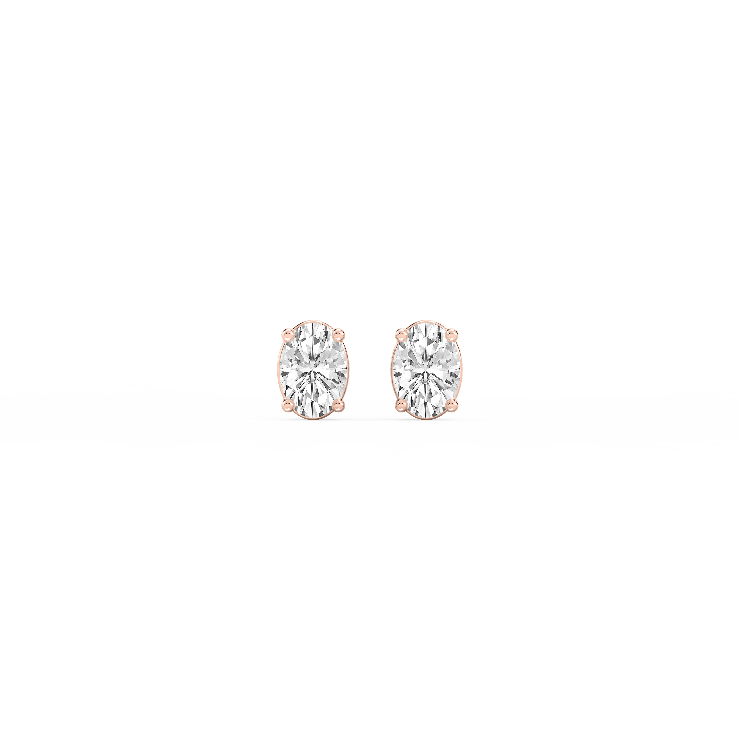 Lovea Classic Ohrstecker Steckverschluss – Ovalschliff – Roségold