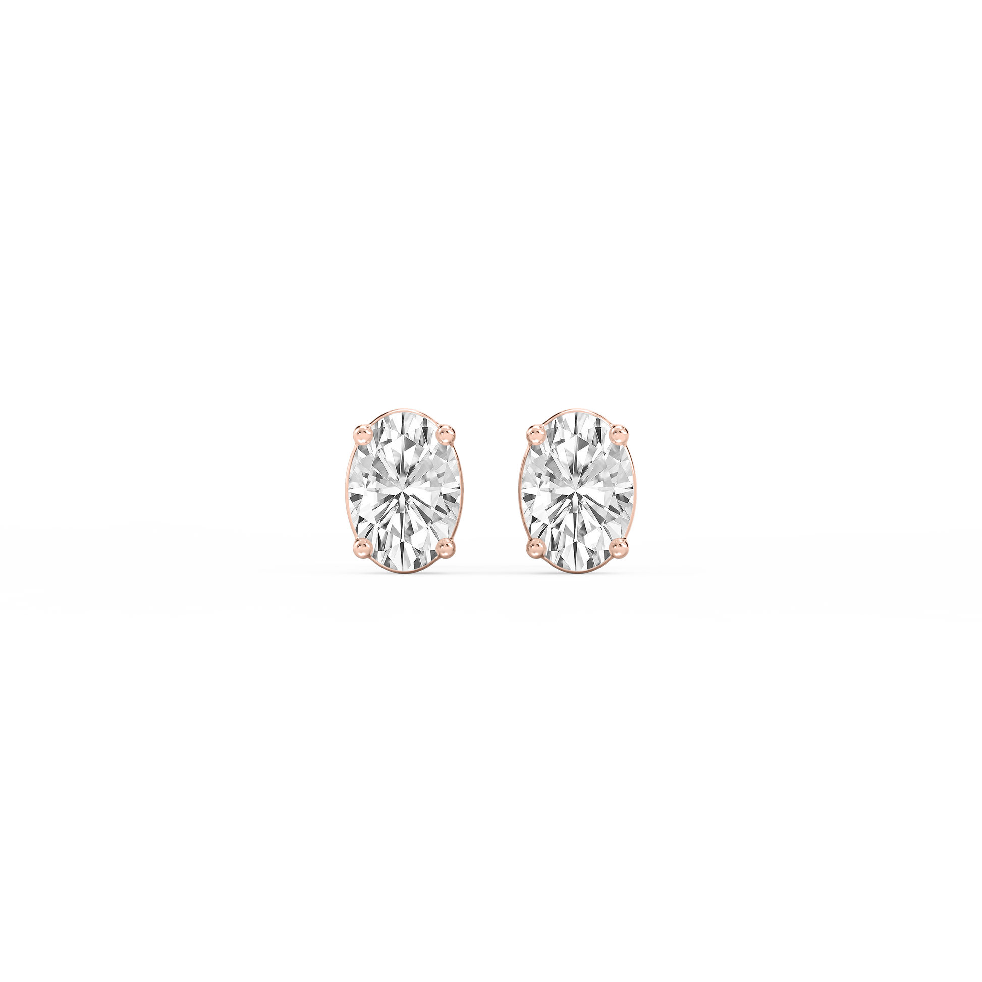 Lovea Classic Ohrstecker Steckverschluss – Ovalschliff – Roségold