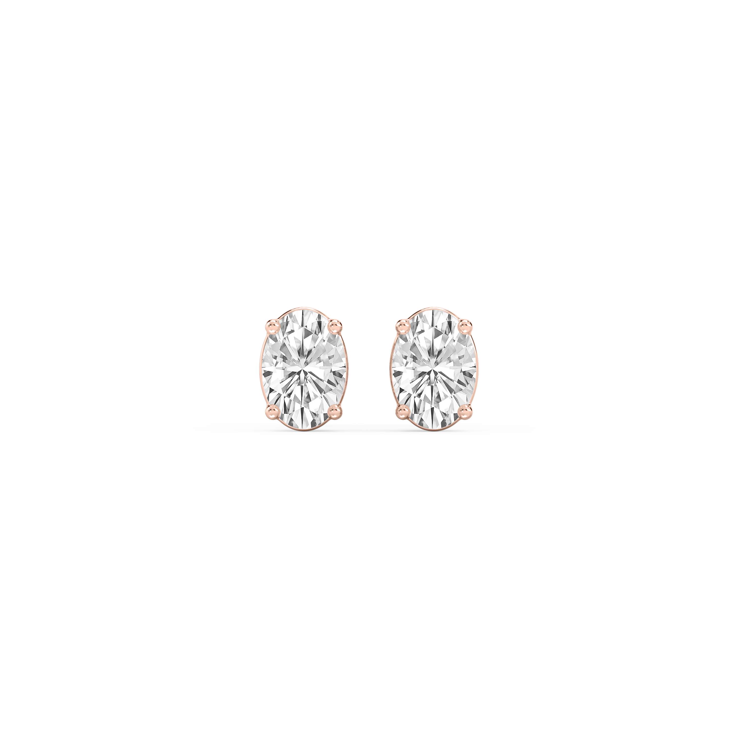 Lovea Classic Ohrstecker Steckverschluss – Ovalschliff – Roségold