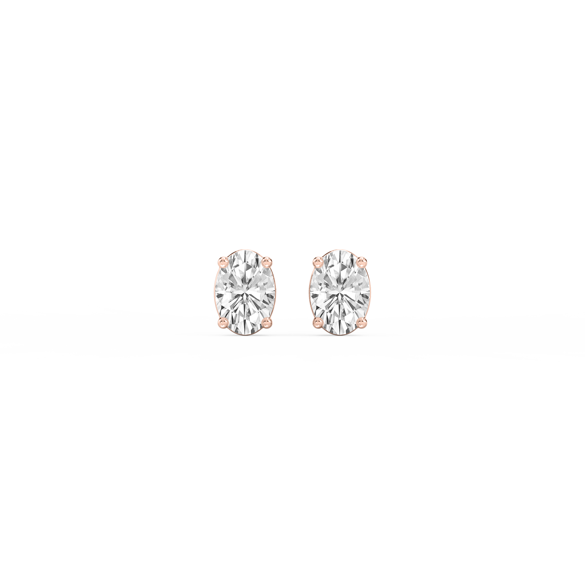 Lovea Classic Ohrstecker Steckverschluss – Ovalschliff – Roségold
