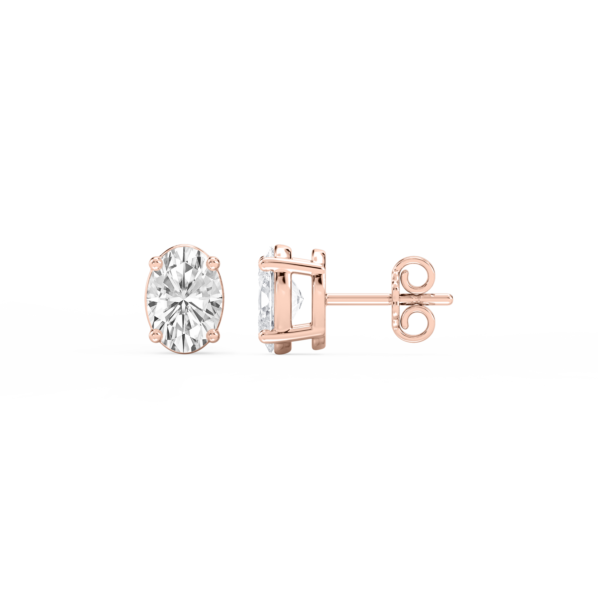 Lovea Classic Ohrstecker Steckverschluss – Ovalschliff – Roségold