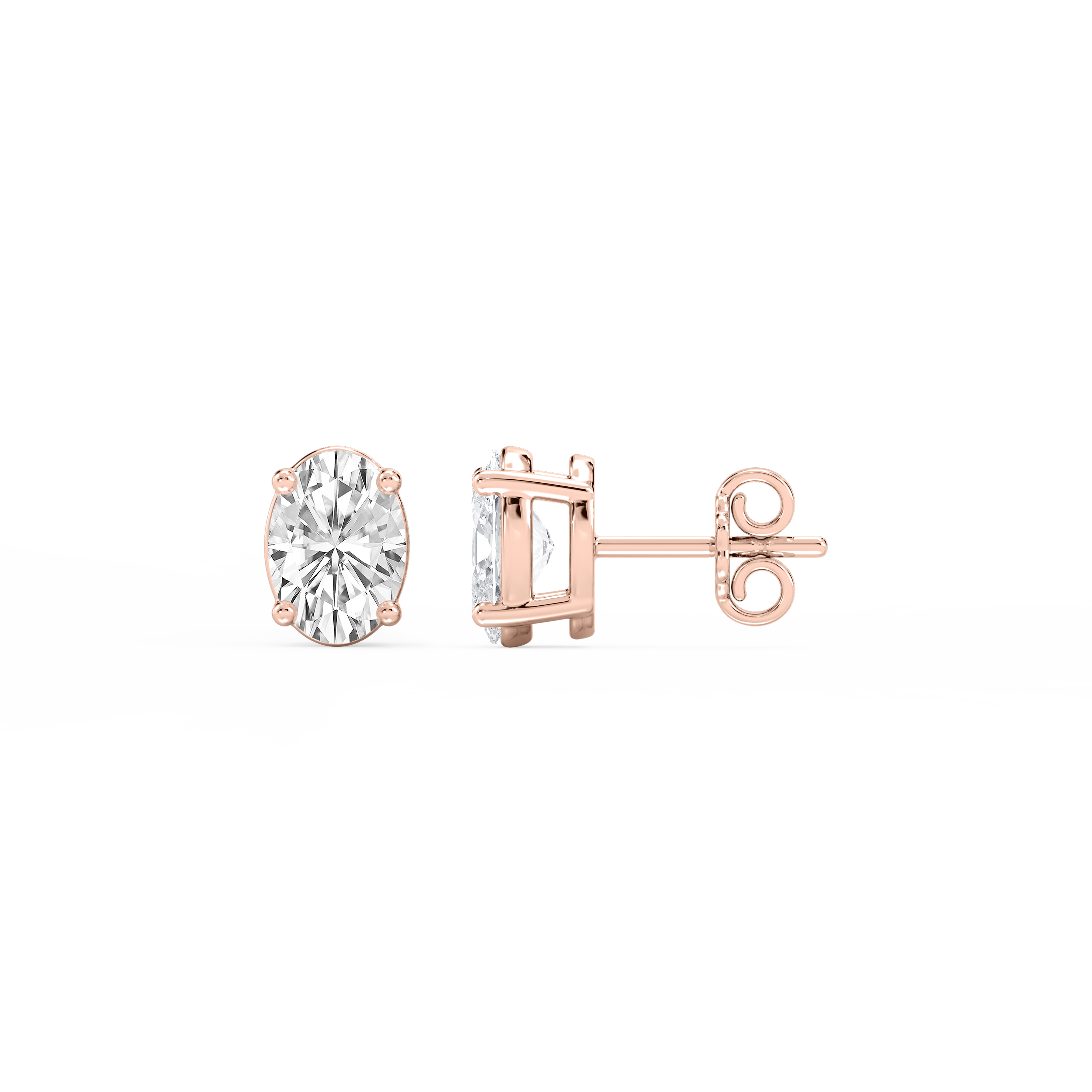 Lovea Classic Ohrstecker Steckverschluss – Ovalschliff – Roségold