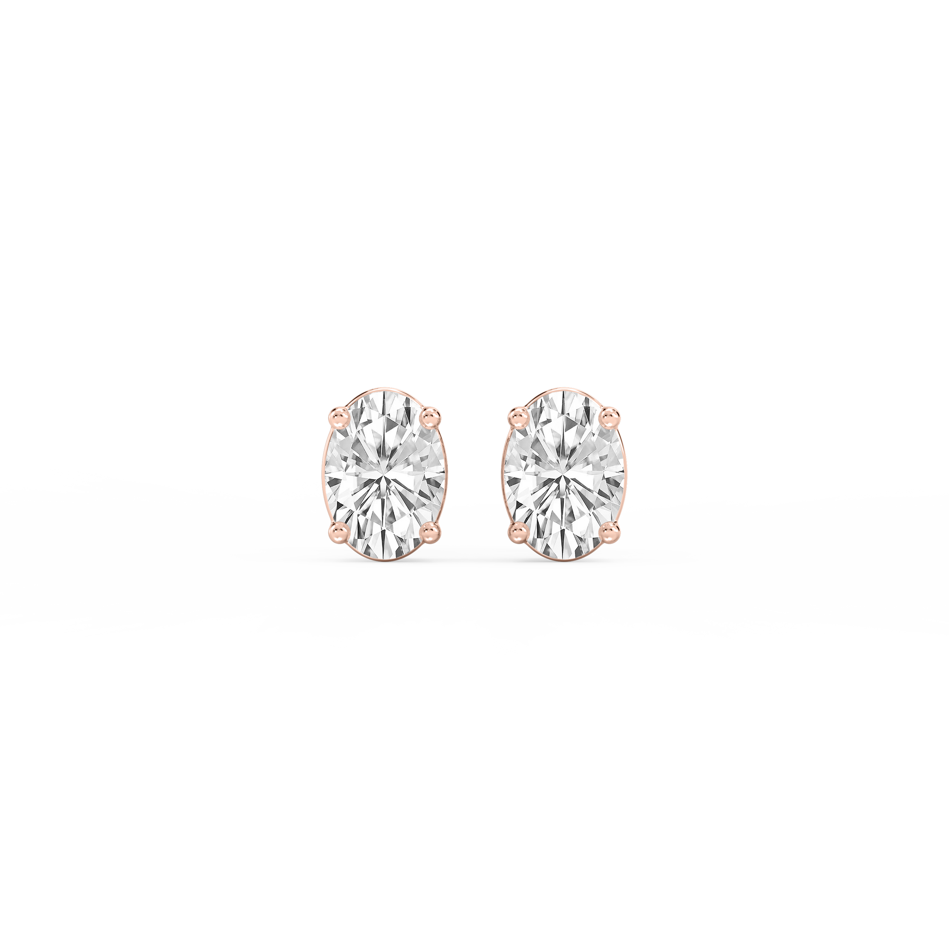 Lovea Classic Ohrstecker Steckverschluss – Ovalschliff – Roségold