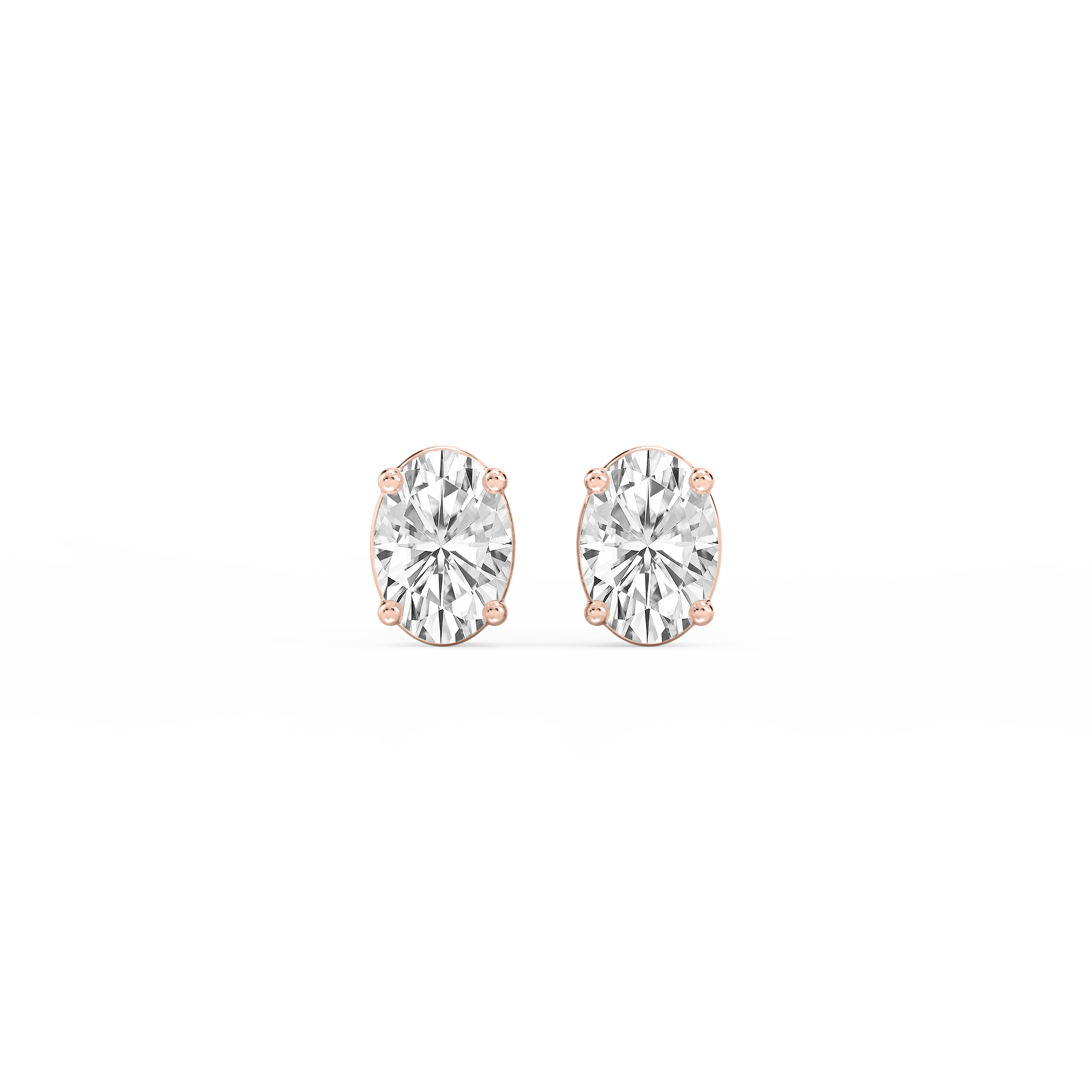 Lovea Classic Ohrstecker Steckverschluss – Ovalschliff – Roségold