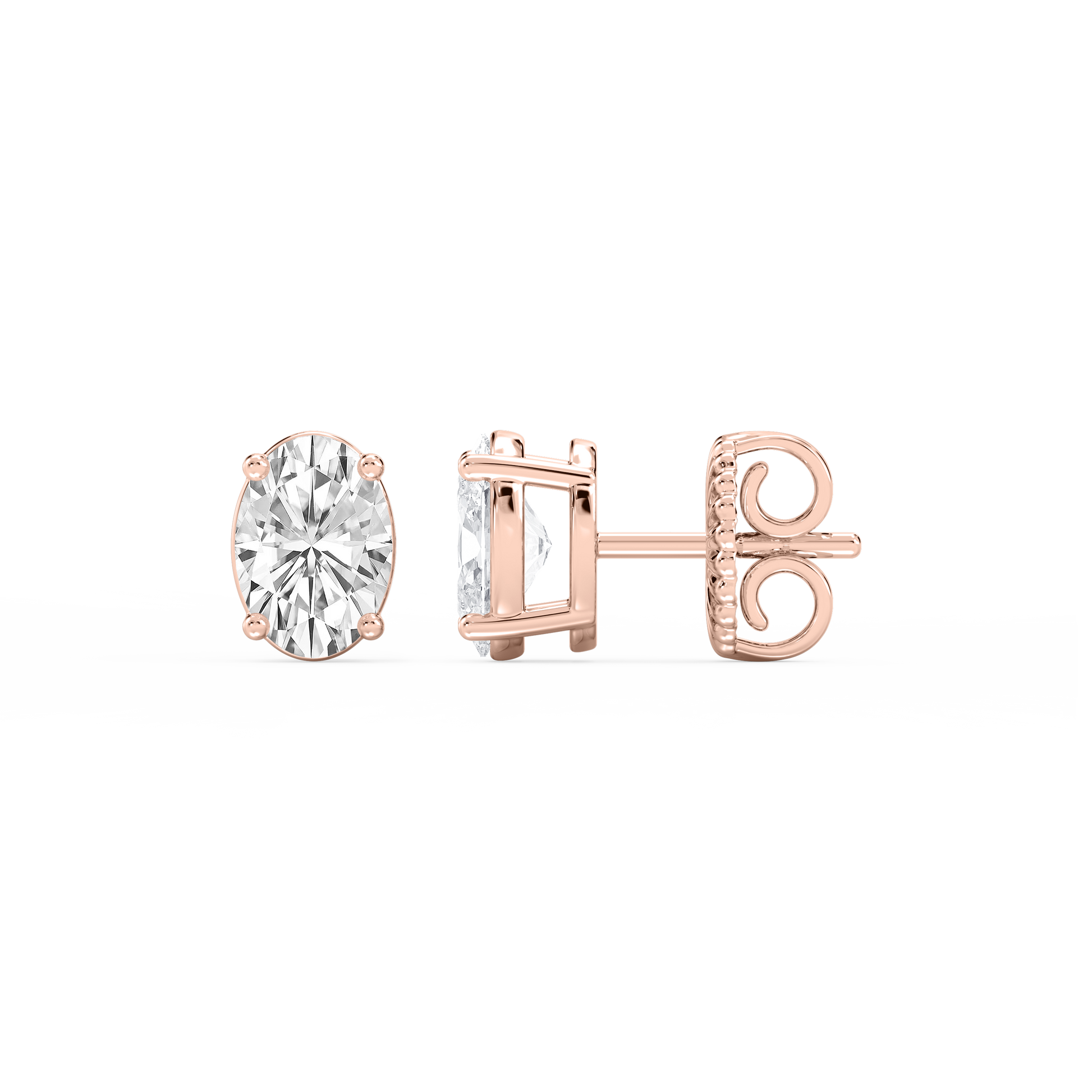 Lovea Classic Ohrstecker Steckverschluss – Ovalschliff – Roségold