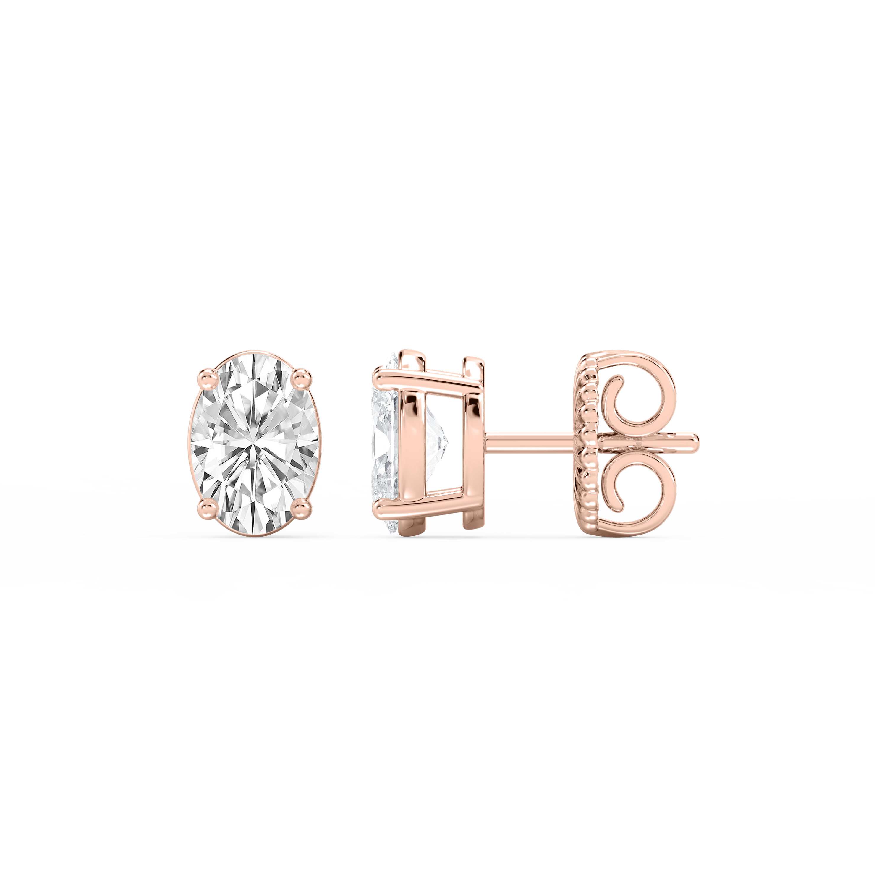 Lovea Classic Ohrstecker Steckverschluss – Ovalschliff – Roségold