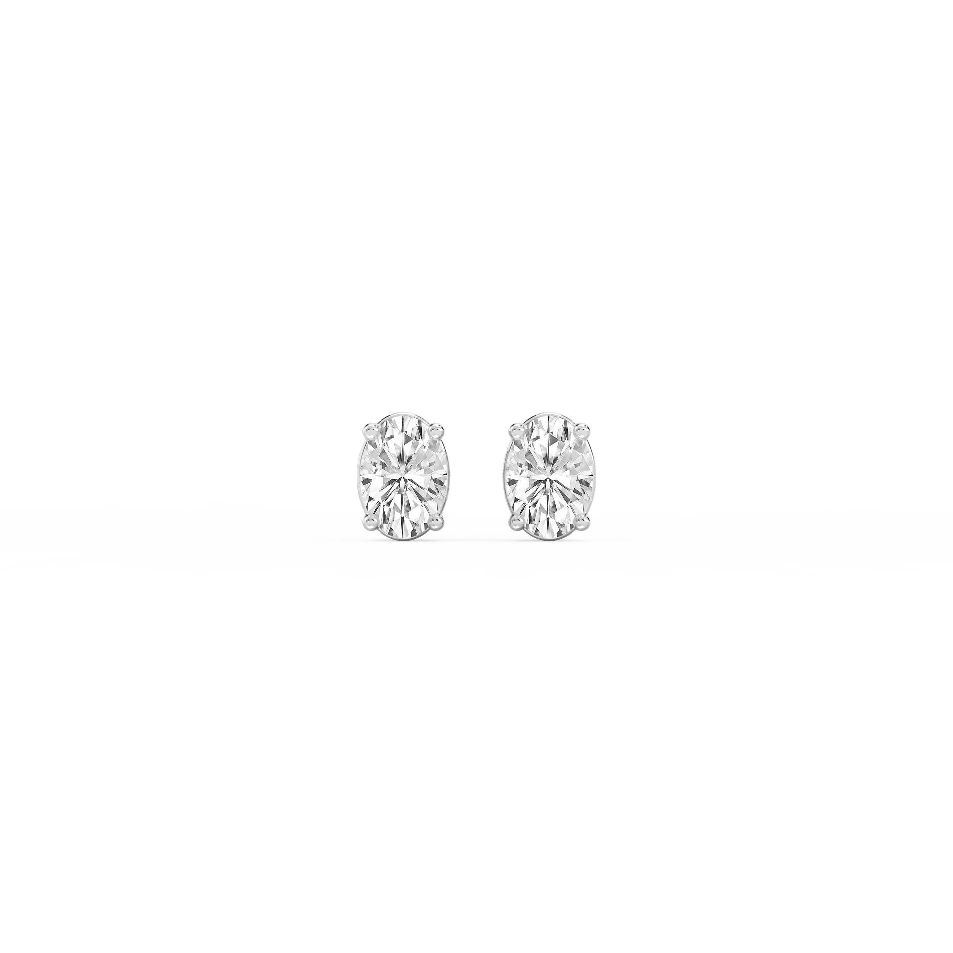 Lovea Classic Ohrstecker Steckverschluss – Ovalschliff – Weißgold