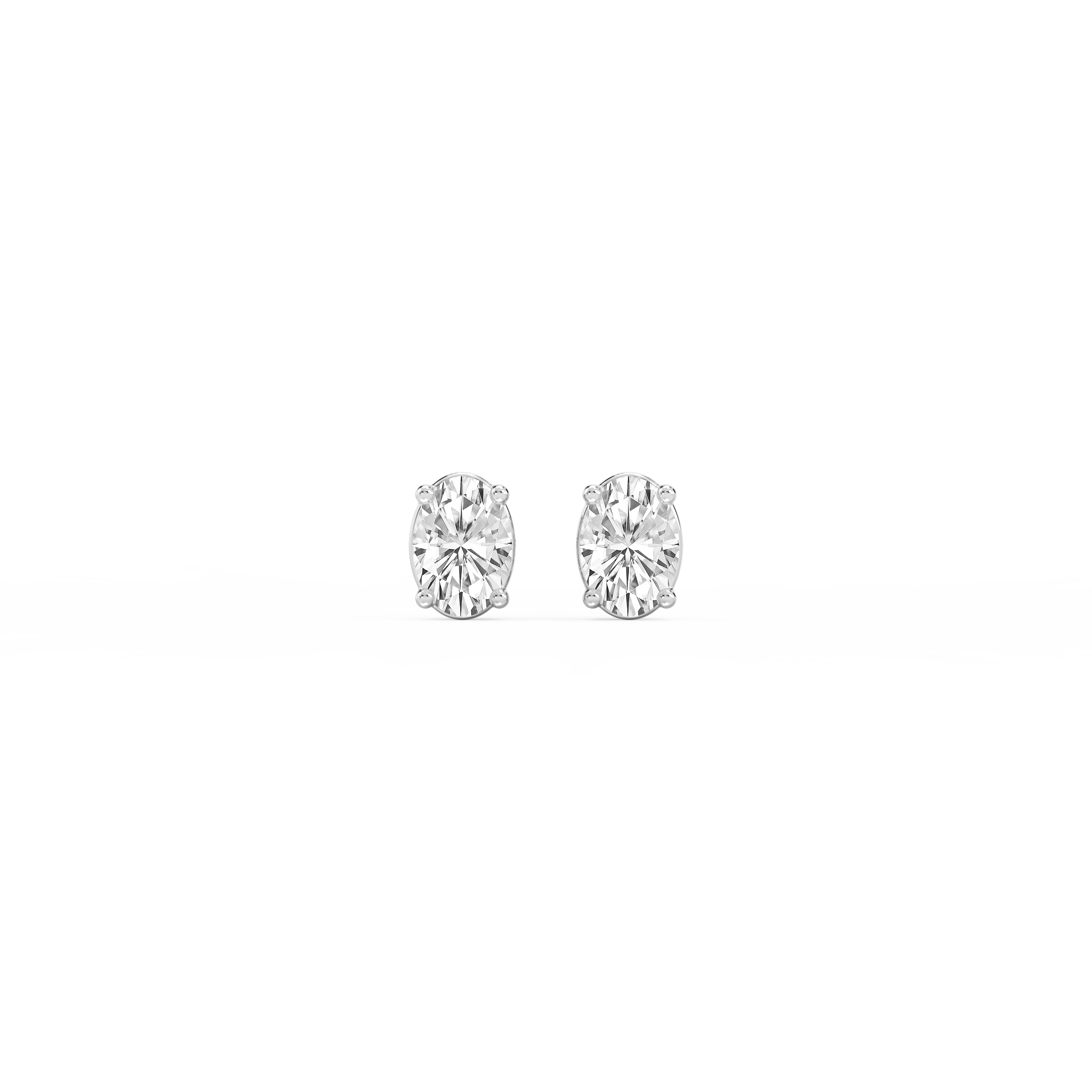Lovea Classic Ohrstecker Steckverschluss – Ovalschliff – Weißgold