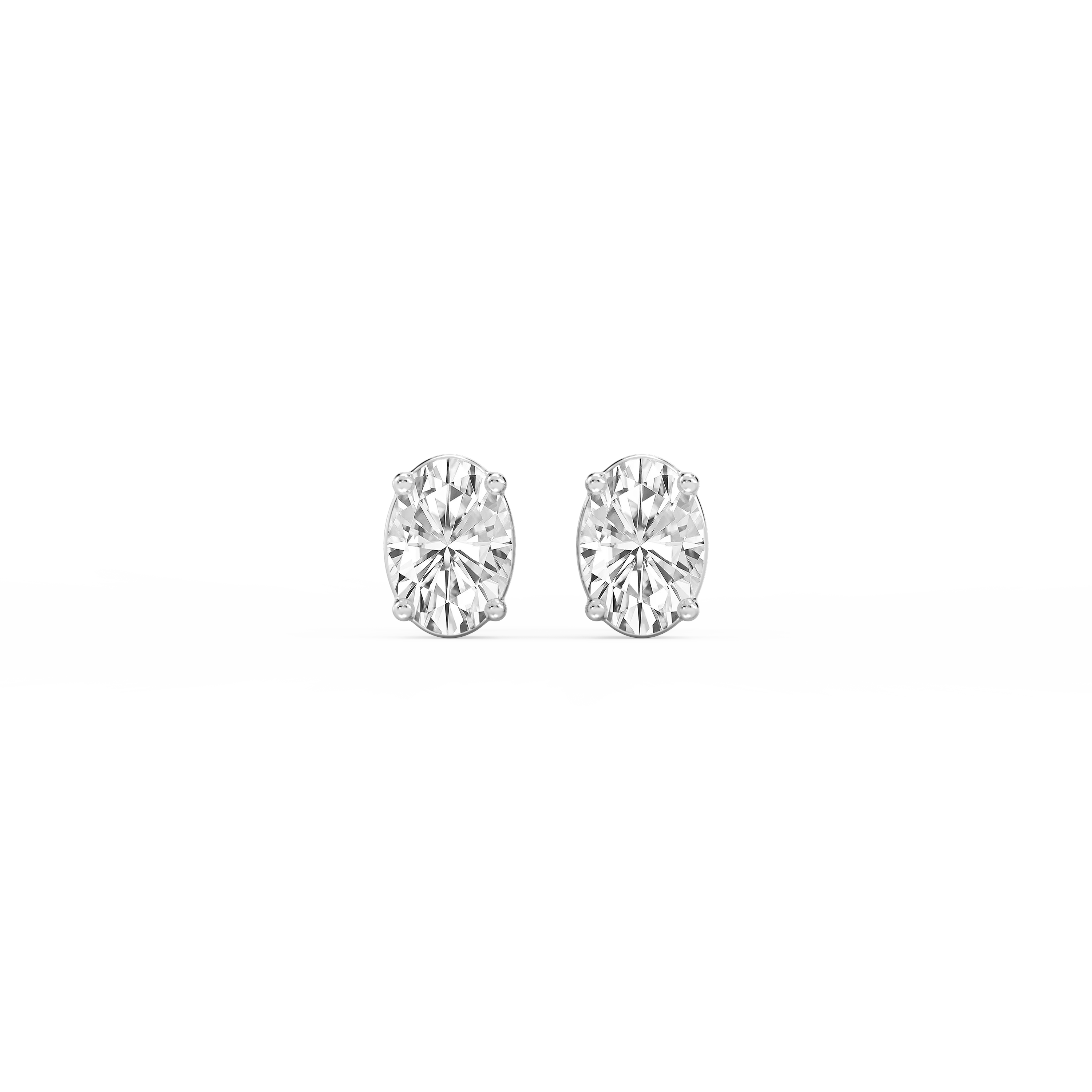 Lovea Classic Ohrstecker Steckverschluss – Ovalschliff – Weißgold