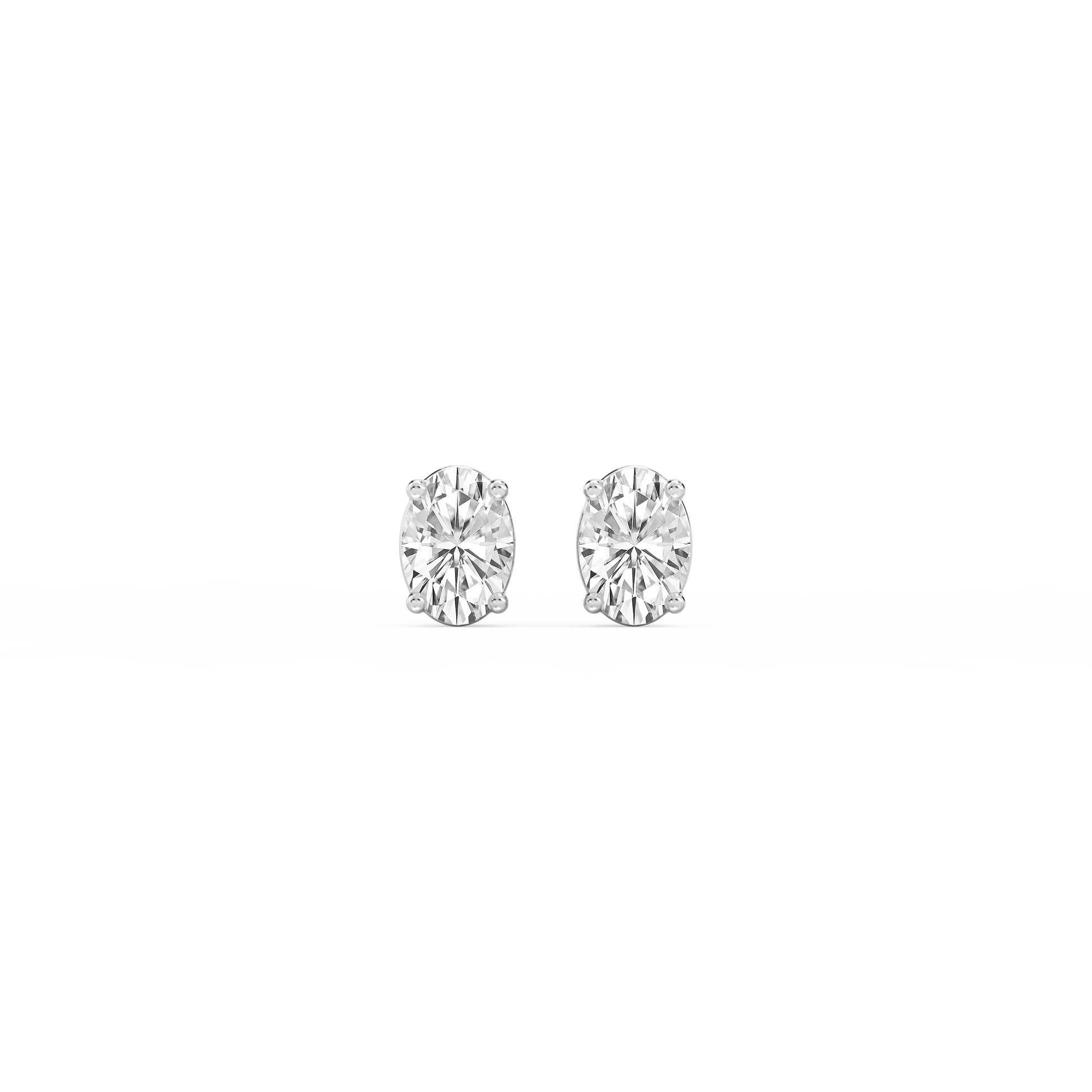 Lovea Classic Ohrstecker Steckverschluss – Ovalschliff – Weißgold