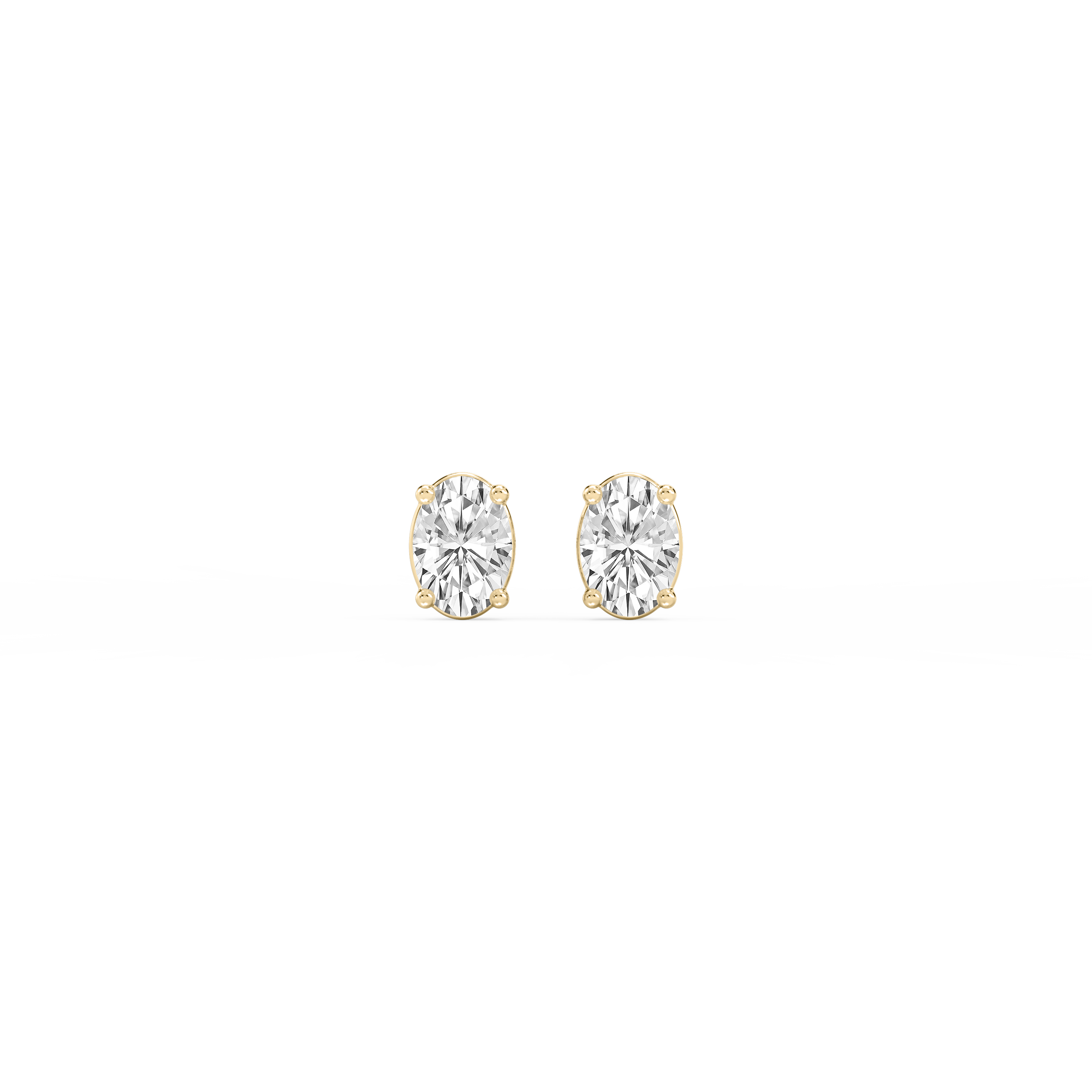 Lovea Classic Ohrstecker Steckverschluss – Ovalschliff – Gelbgold
