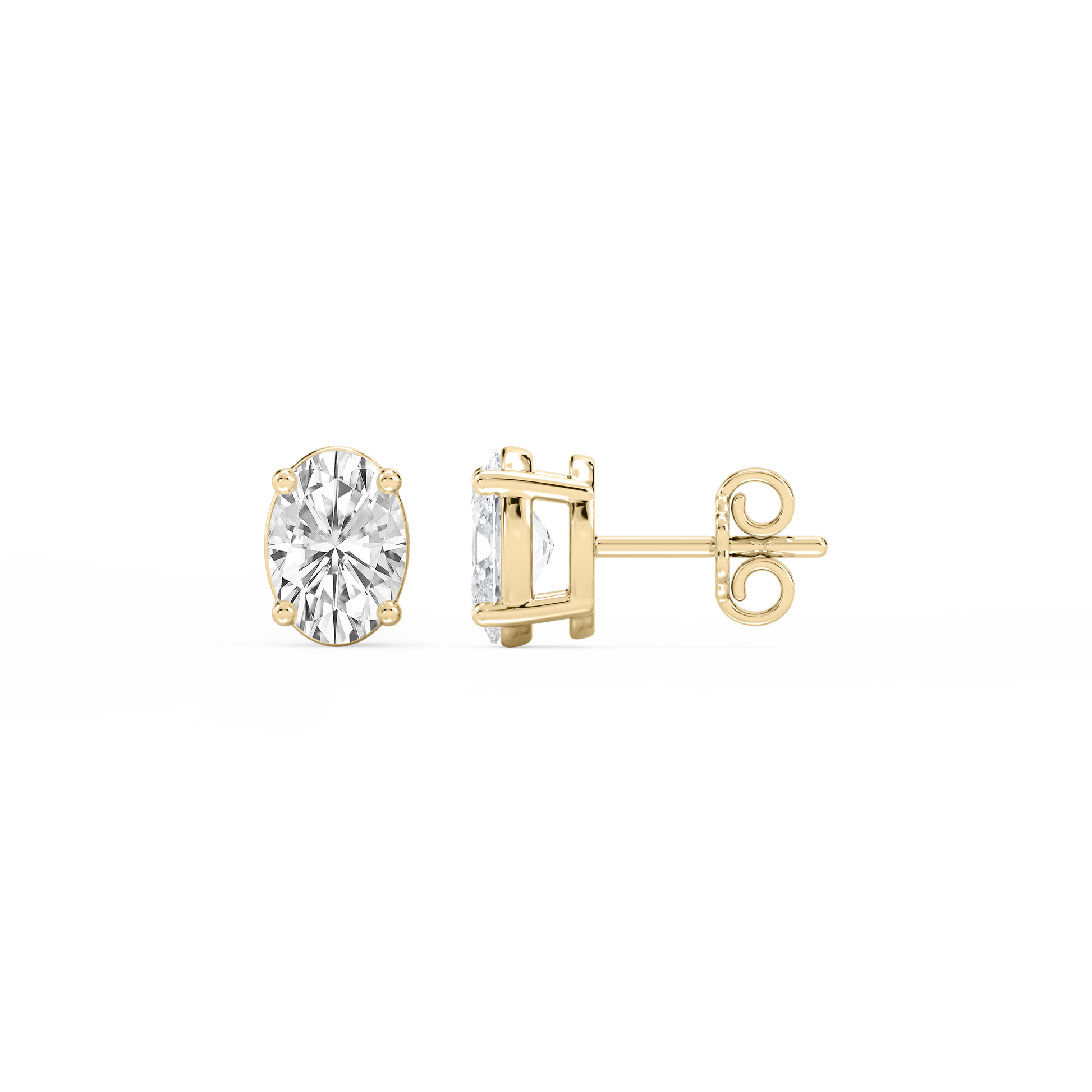 Lovea Classic Ohrstecker Steckverschluss – Ovalschliff – Gelbgold
