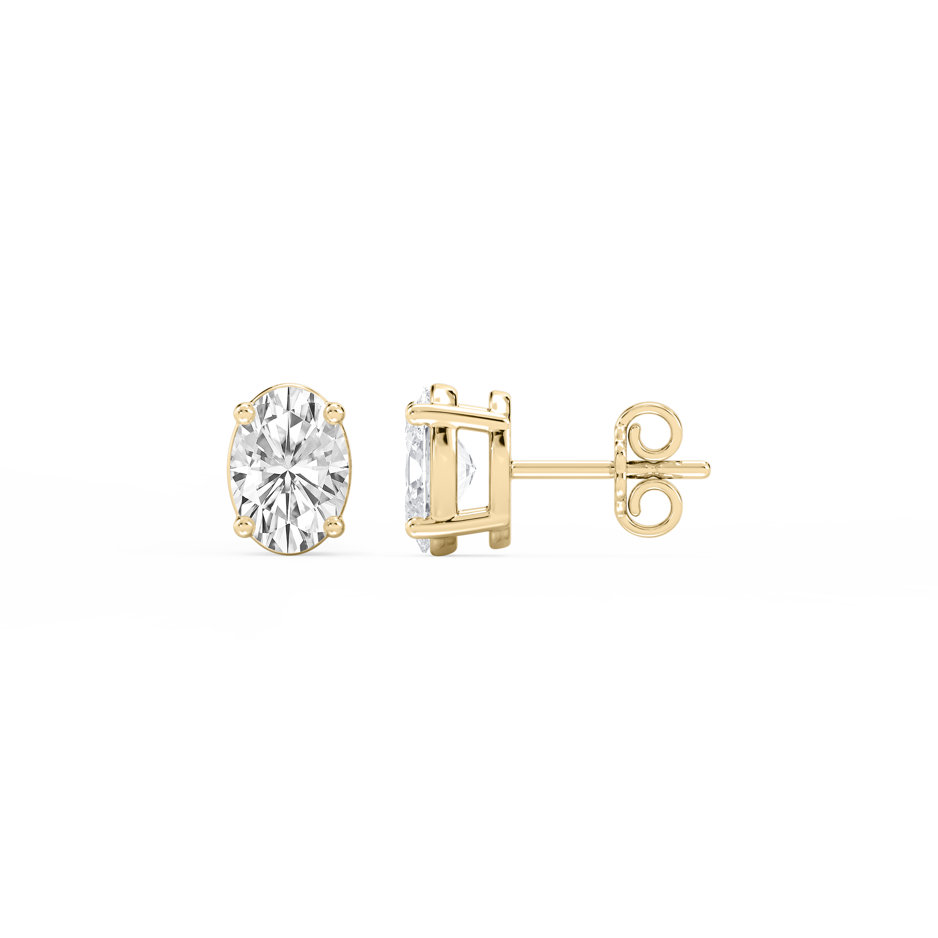 Lovea Classic Ohrstecker Steckverschluss – Ovalschliff – Gelbgold