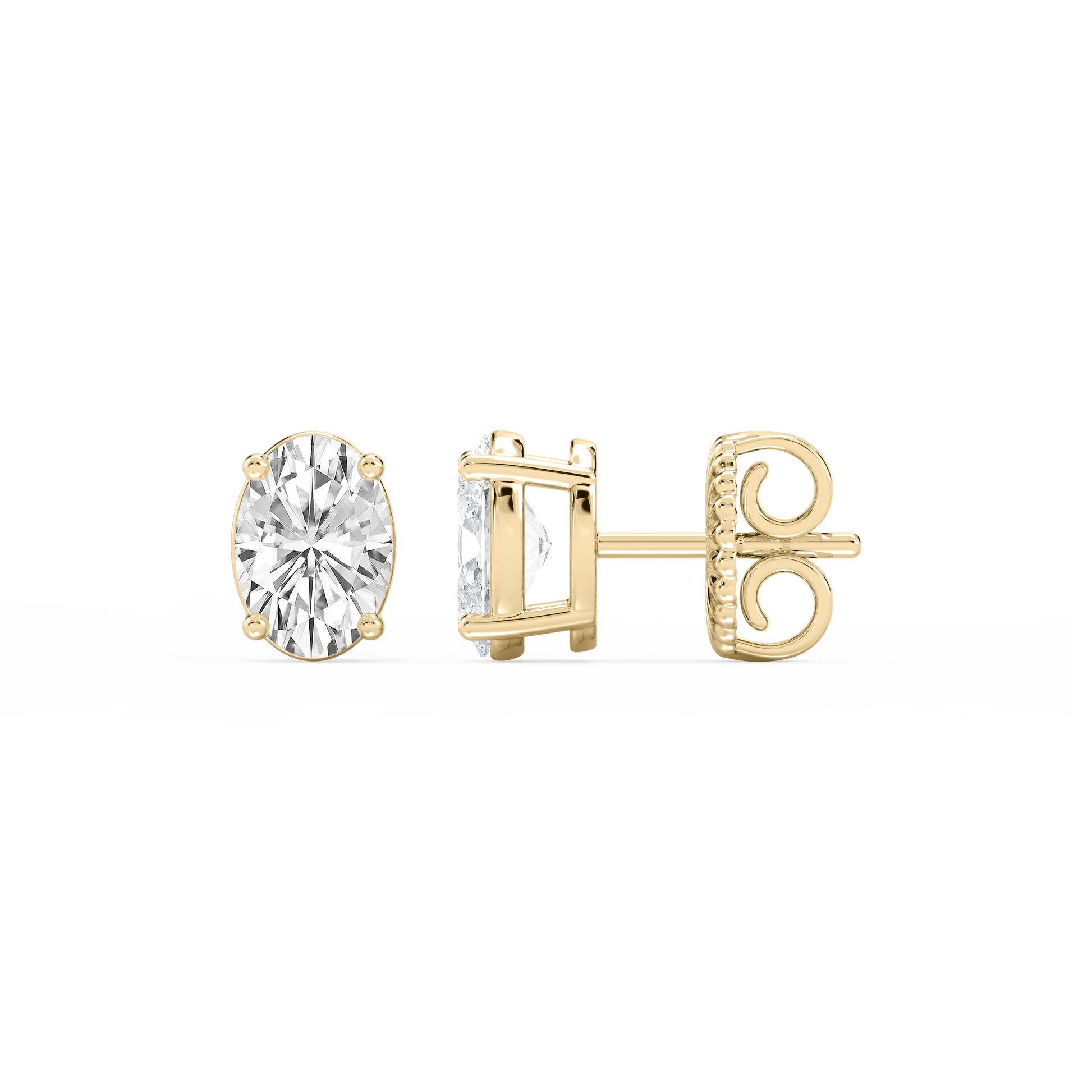 Lovea Classic Ohrstecker Steckverschluss – Ovalschliff – Gelbgold